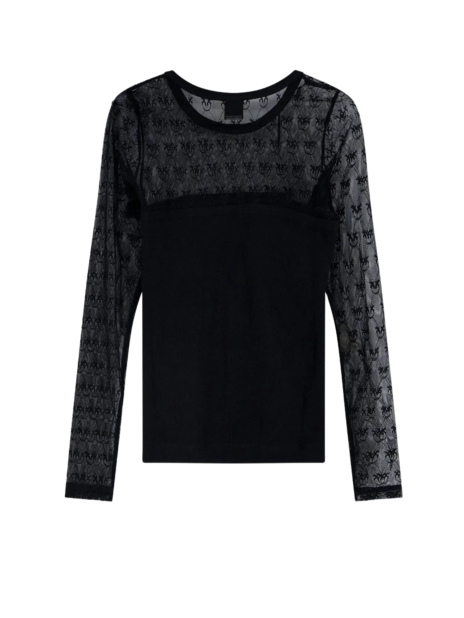 PINKO Love Birds lace jersey sweater