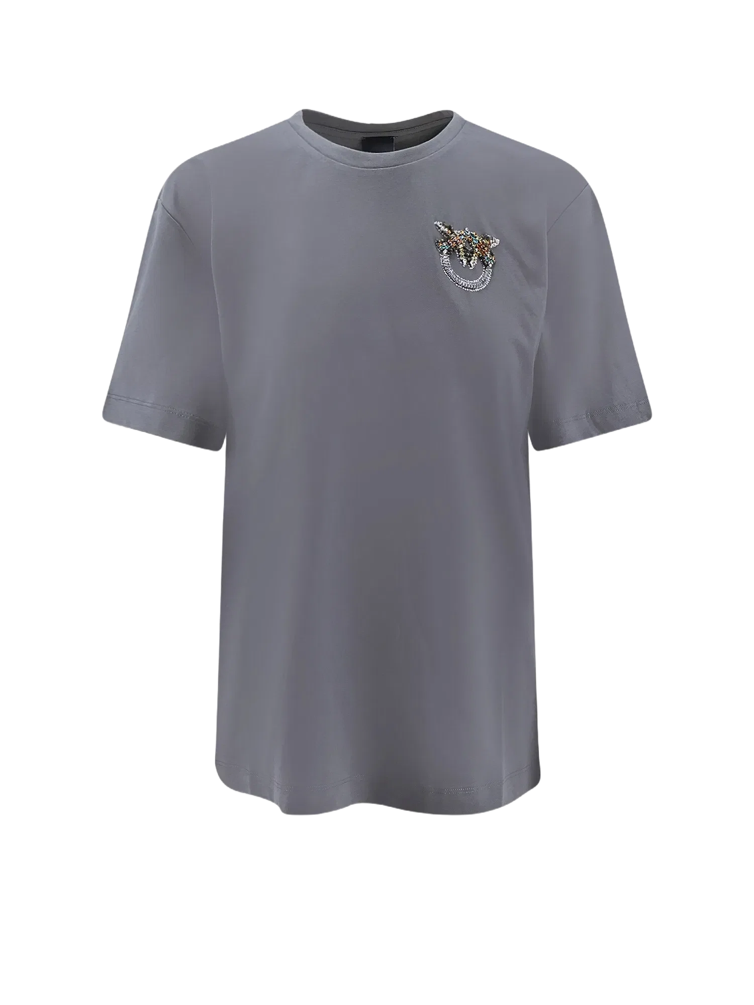 PINKO Cotton T-shirt with Love Birds logo on the front