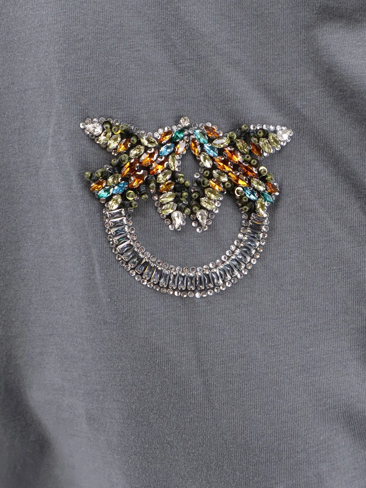 PINKO Cotton T-shirt with Love Birds logo on the front
