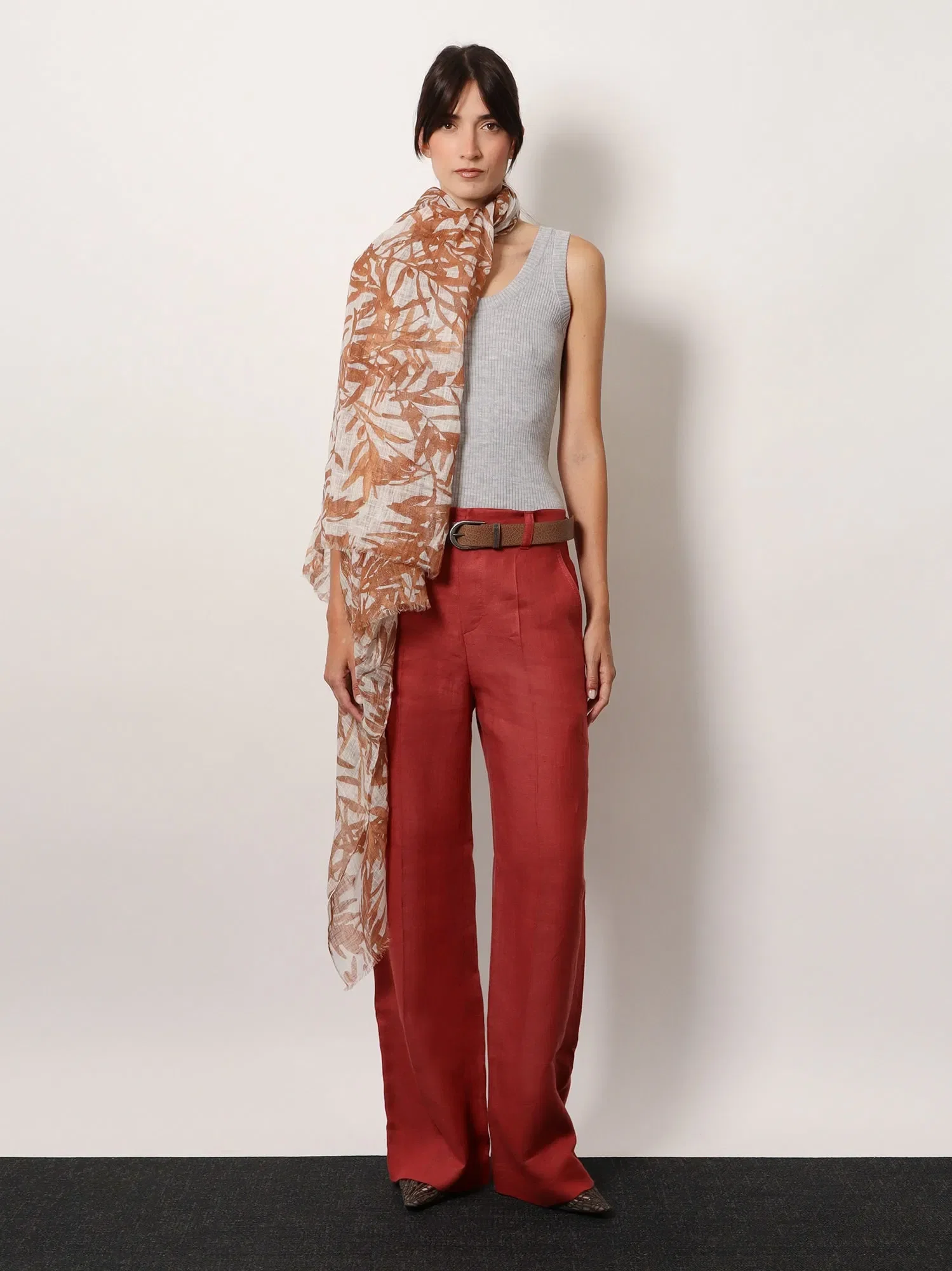 Brunello Cucinelli Cashmere and wool tank top with Monili detail