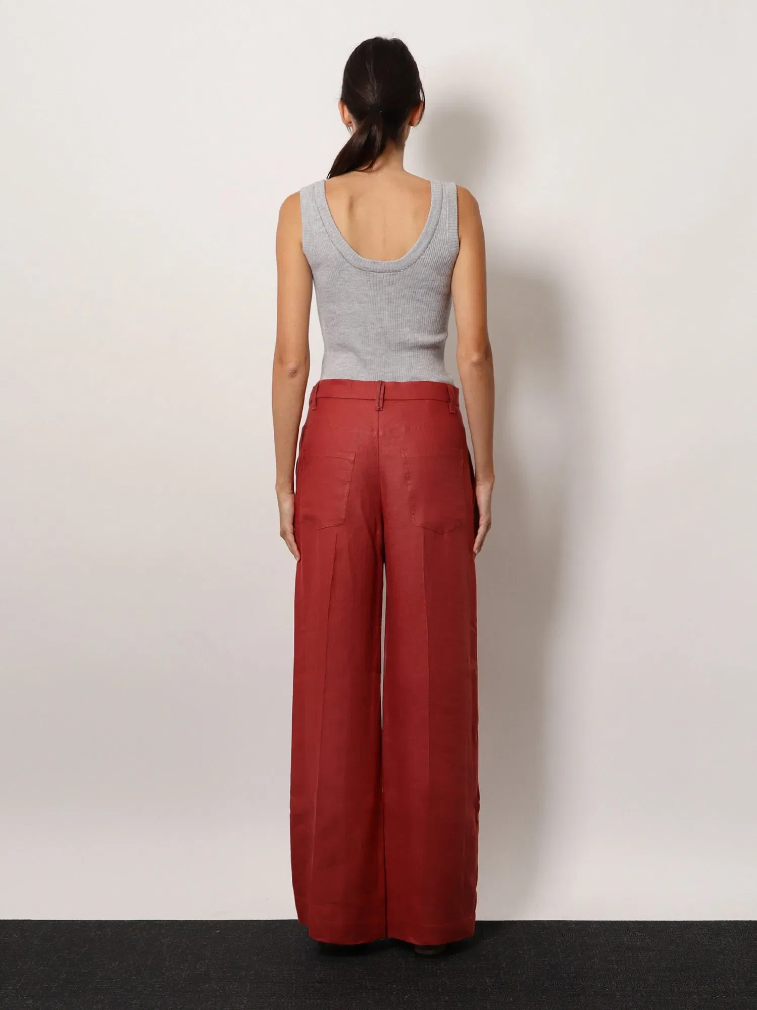 Brunello Cucinelli Cashmere and wool tank top with Monili detail
