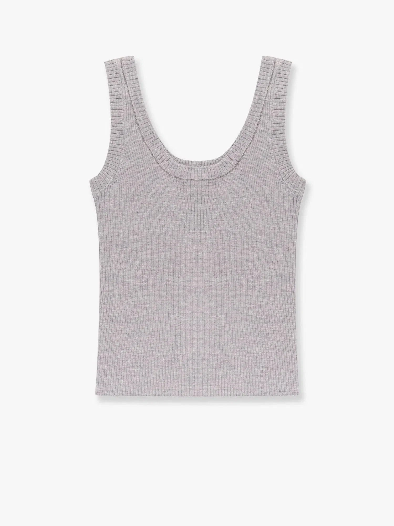 Brunello Cucinelli Cashmere and wool tank top with Monili detail