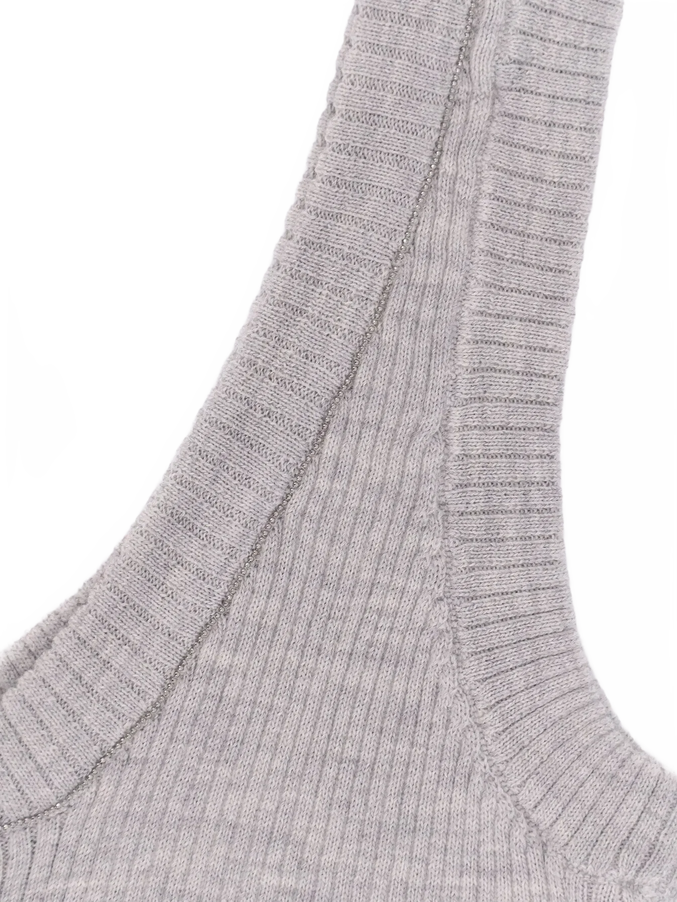Brunello Cucinelli Cashmere and wool tank top with Monili detail