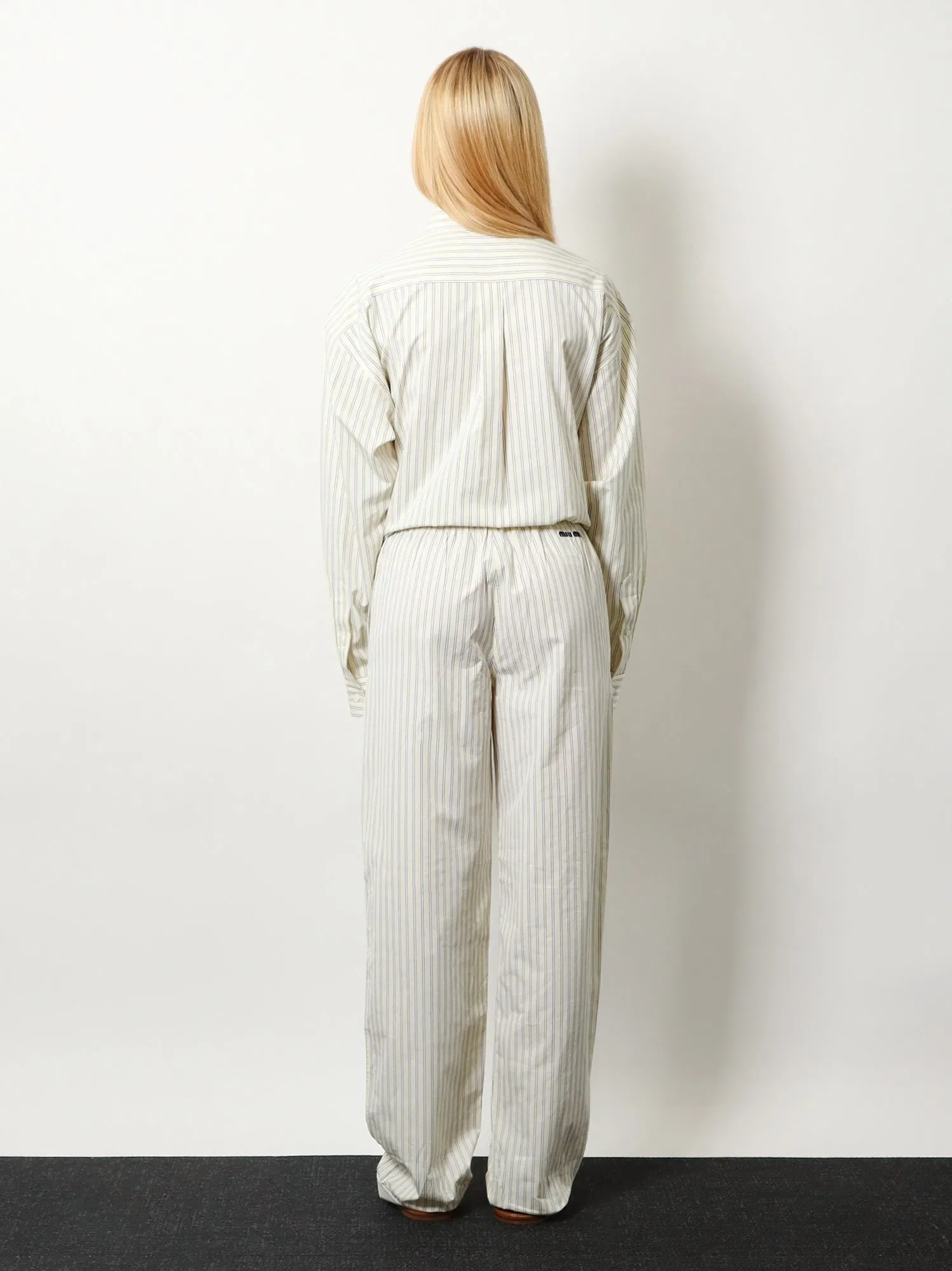 Miu Miu Striped cotton pajama pants