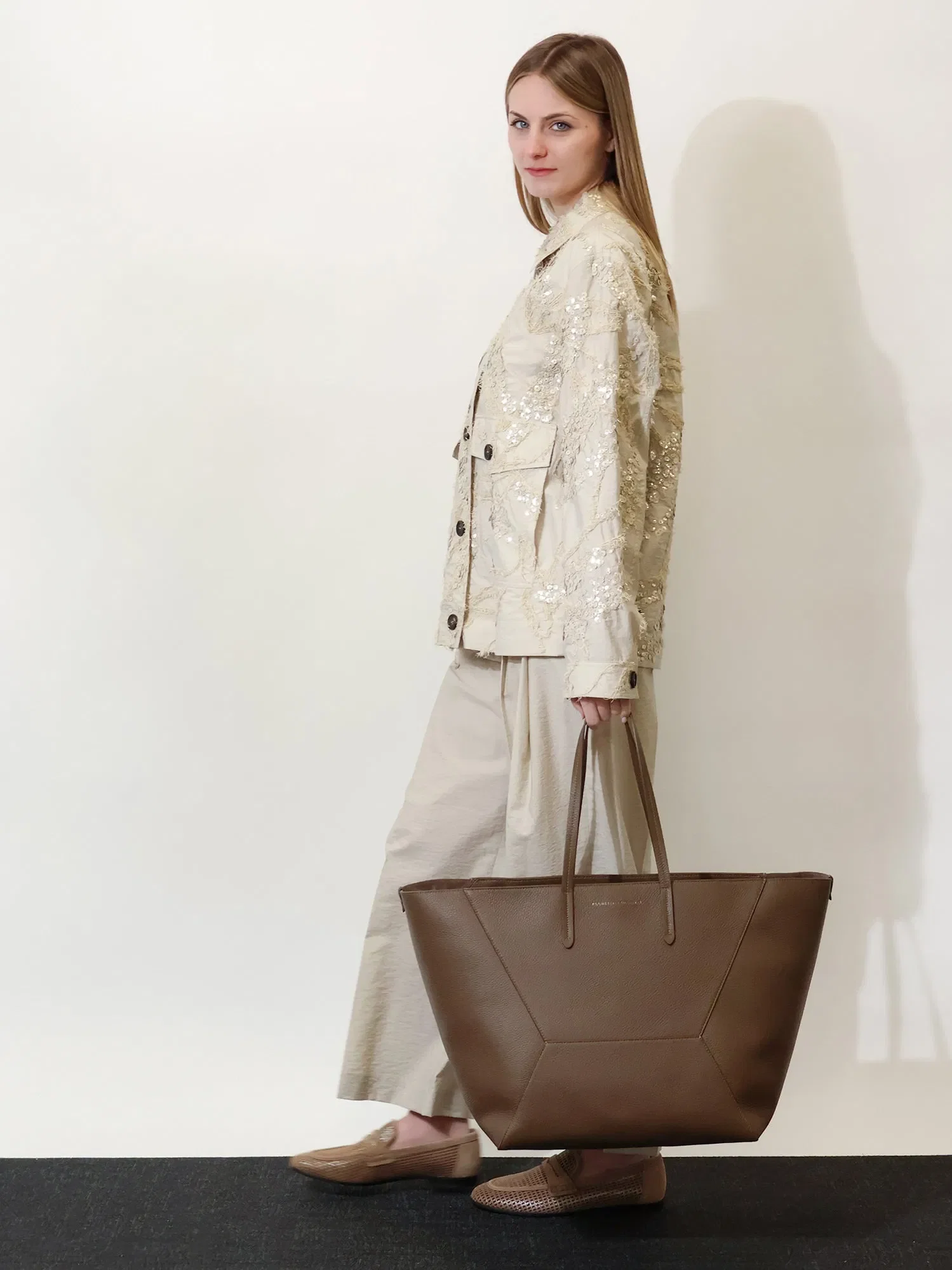 Brunello Cucinelli BC Duo hammered leather handbag