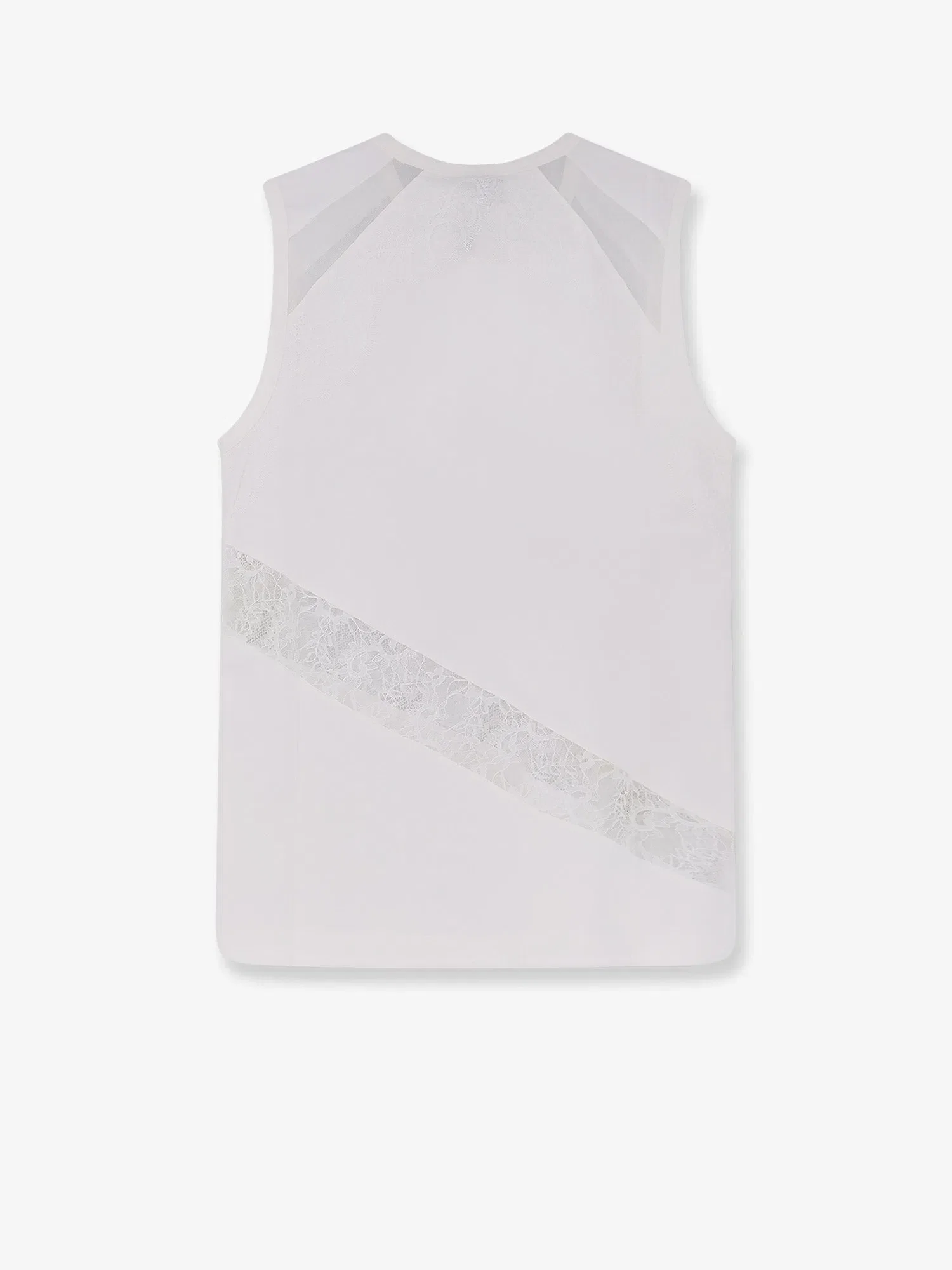 PINKO Molly cotton tank top with lace inserts