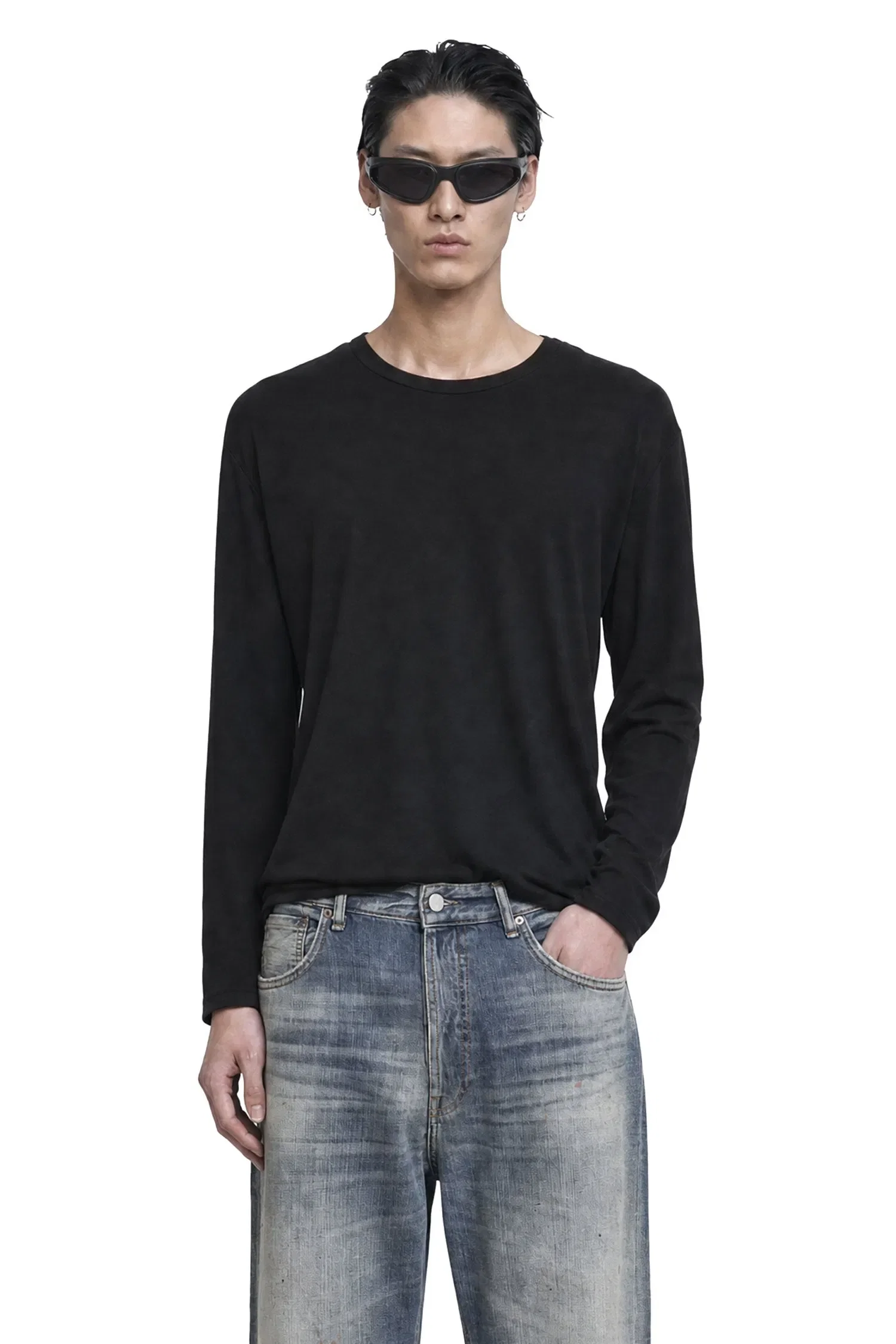 James Perse Shirttail Hem Long Sleeve T-Shirt