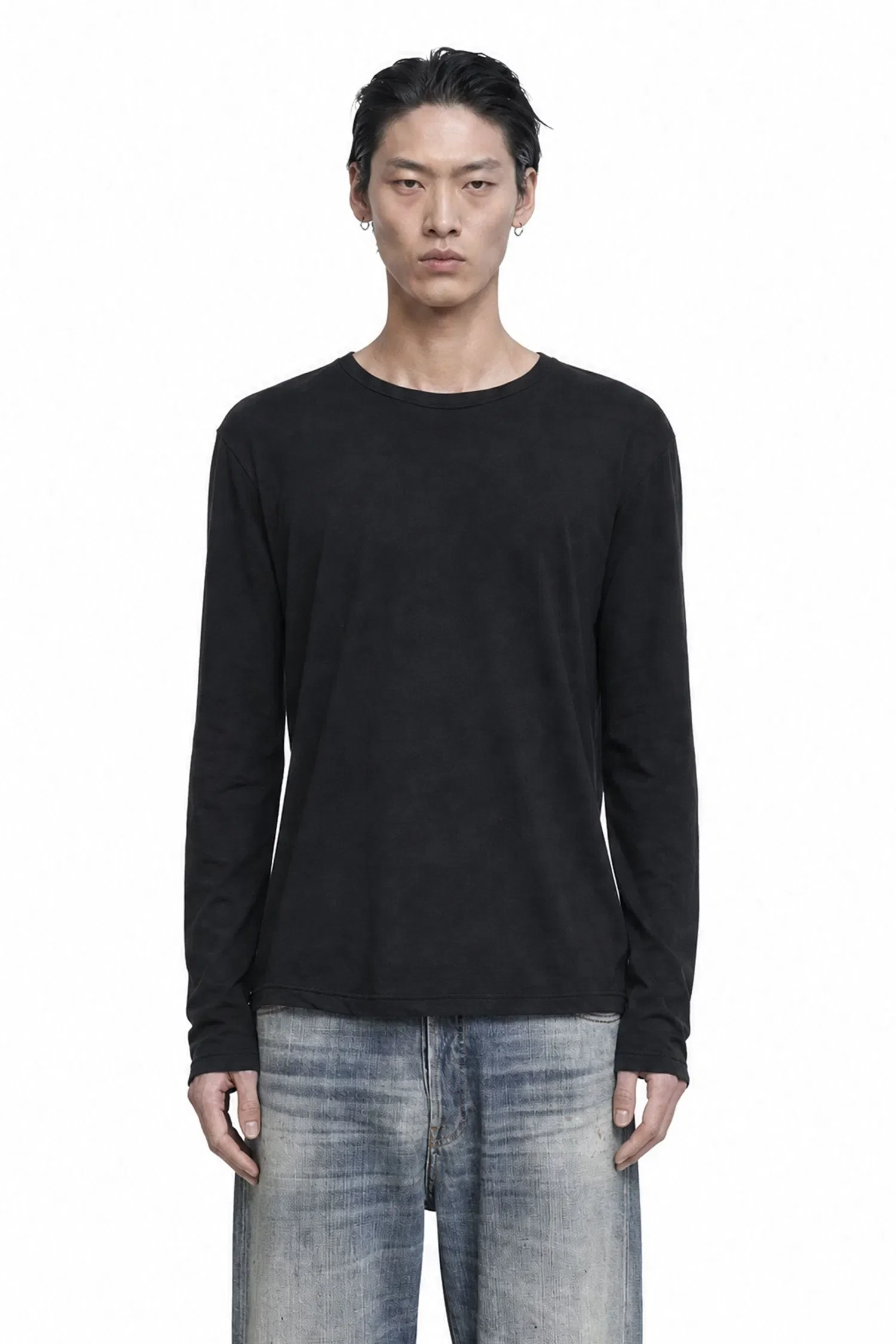 James Perse Shirttail Hem Long Sleeve T-Shirt
