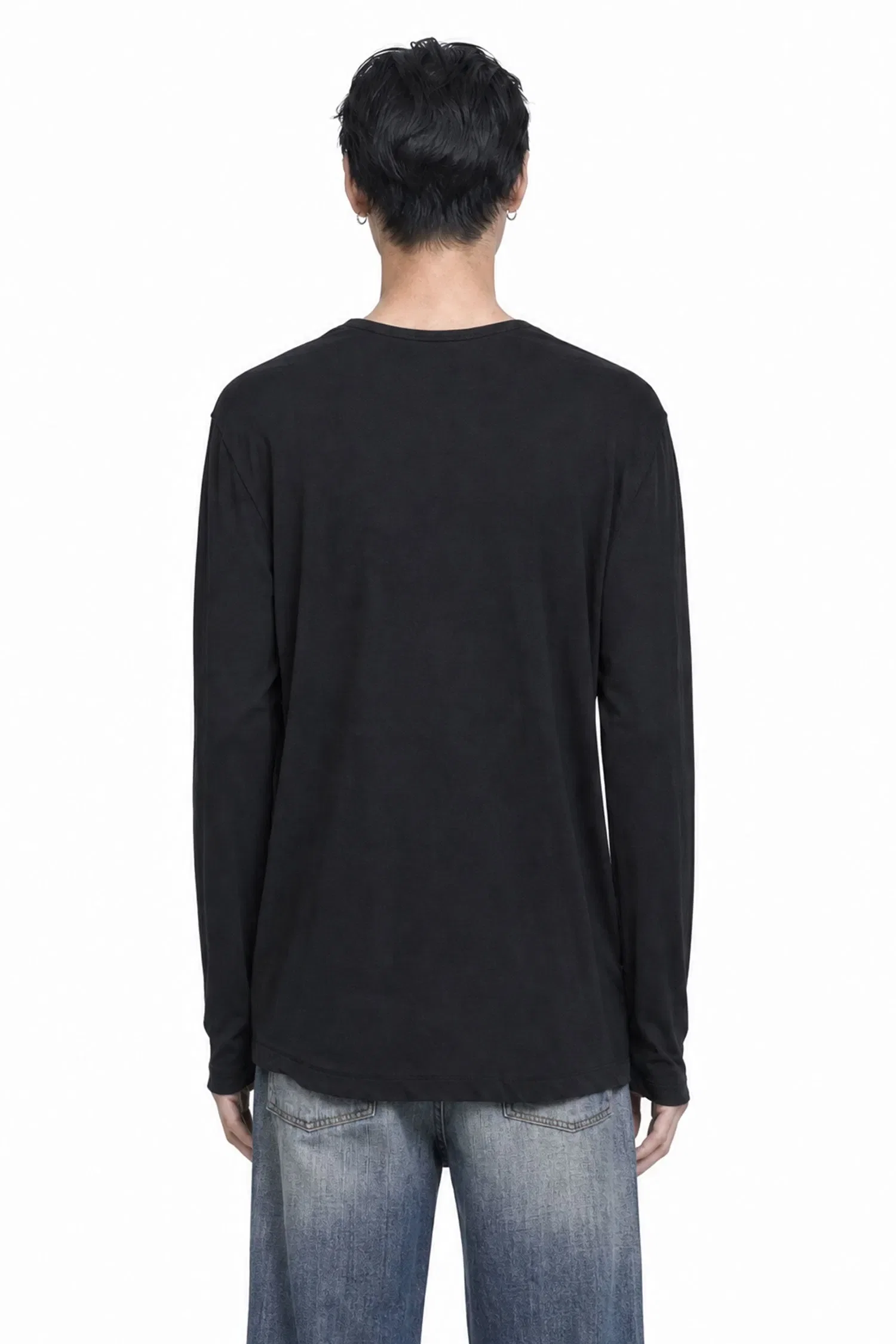 James Perse Shirttail Hem Long Sleeve T-Shirt
