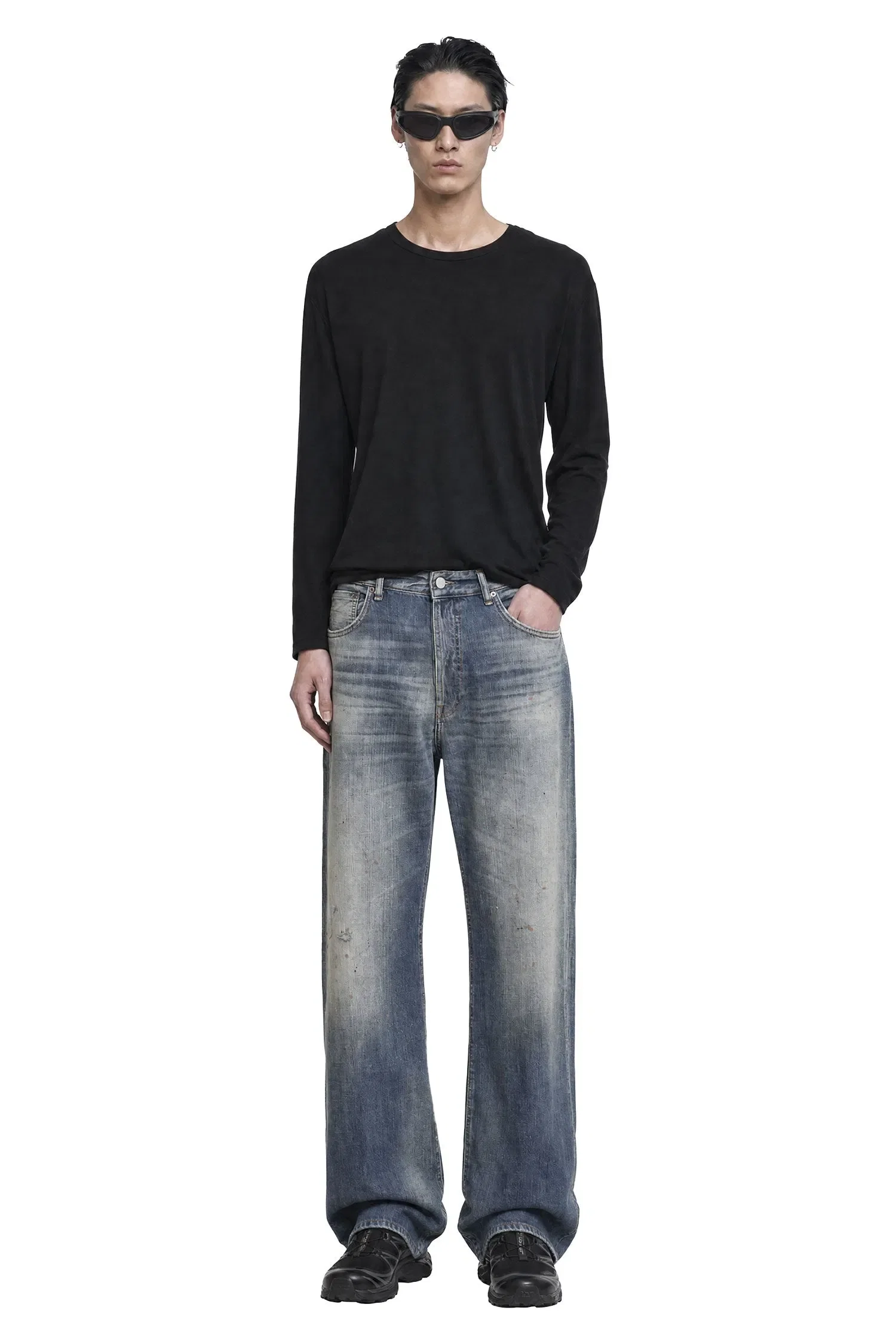 James Perse Shirttail Hem Long Sleeve T-Shirt