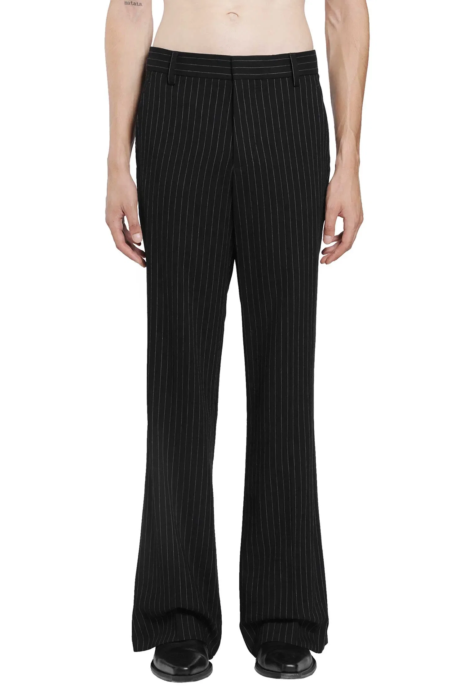 Ann Demeulemeester Stefan Chalk Stripe Flared Trousers