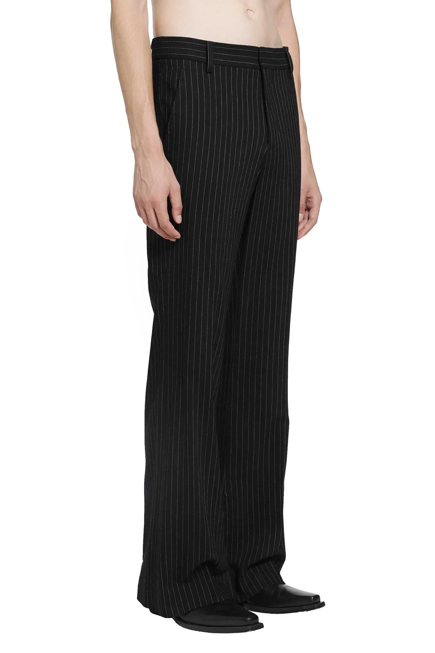 Ann Demeulemeester Stefan Chalk Stripe Flared Trousers