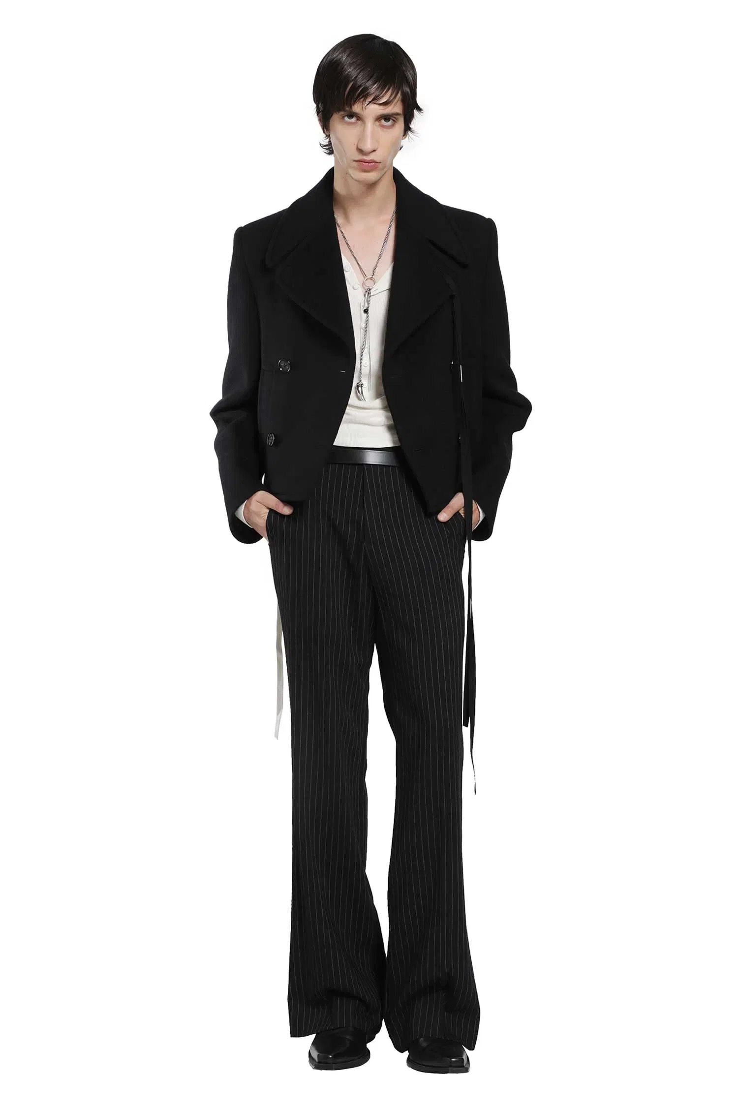 Ann Demeulemeester Stefan Chalk Stripe Flared Trousers