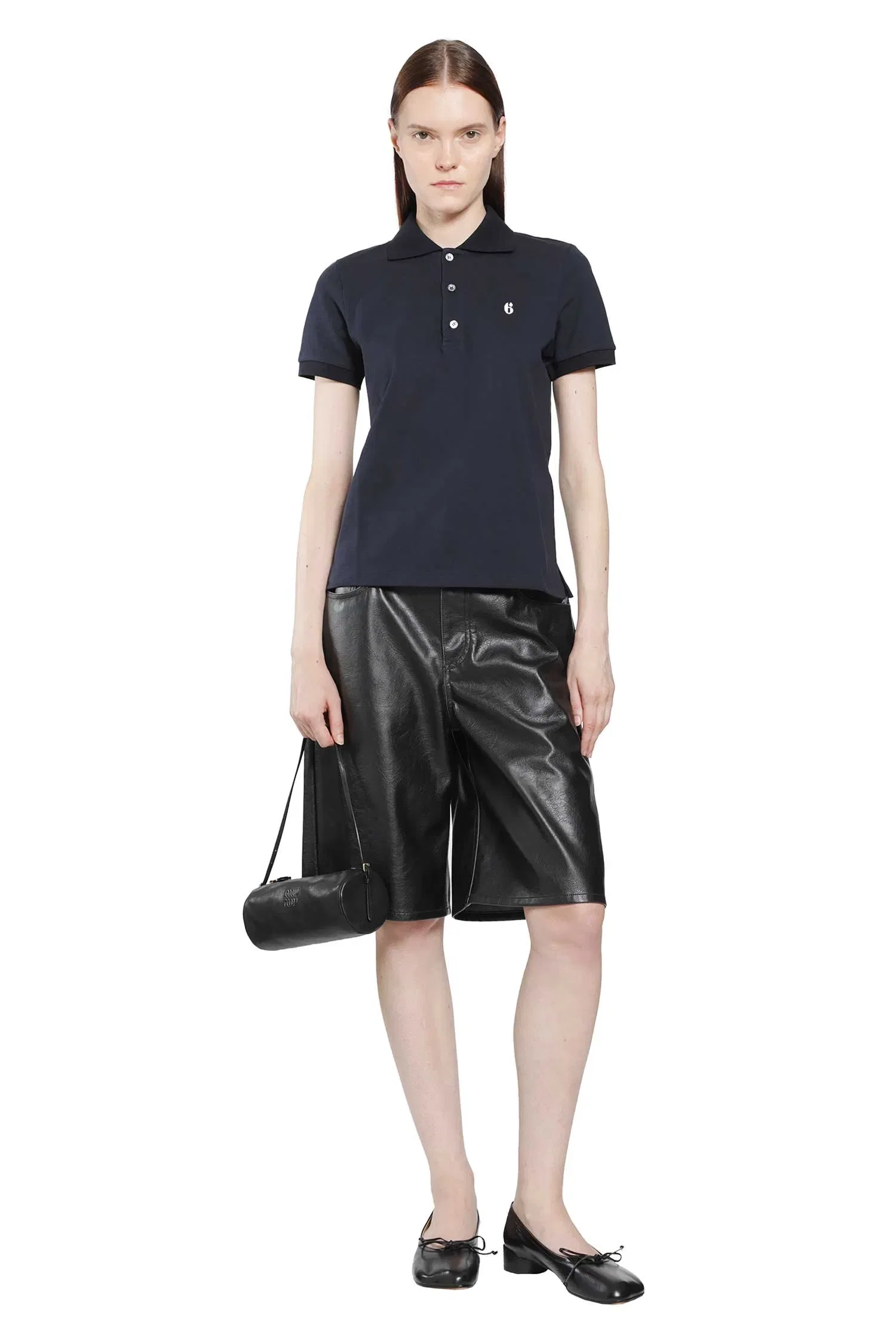 MM6 Maison Margiela Leather-effect Bermuda Shorts
