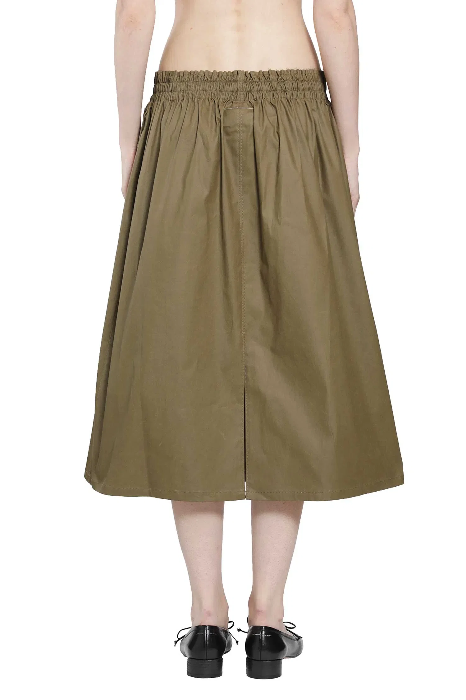 MM6 Maison Margiela Coated Cotton Midi Skirt