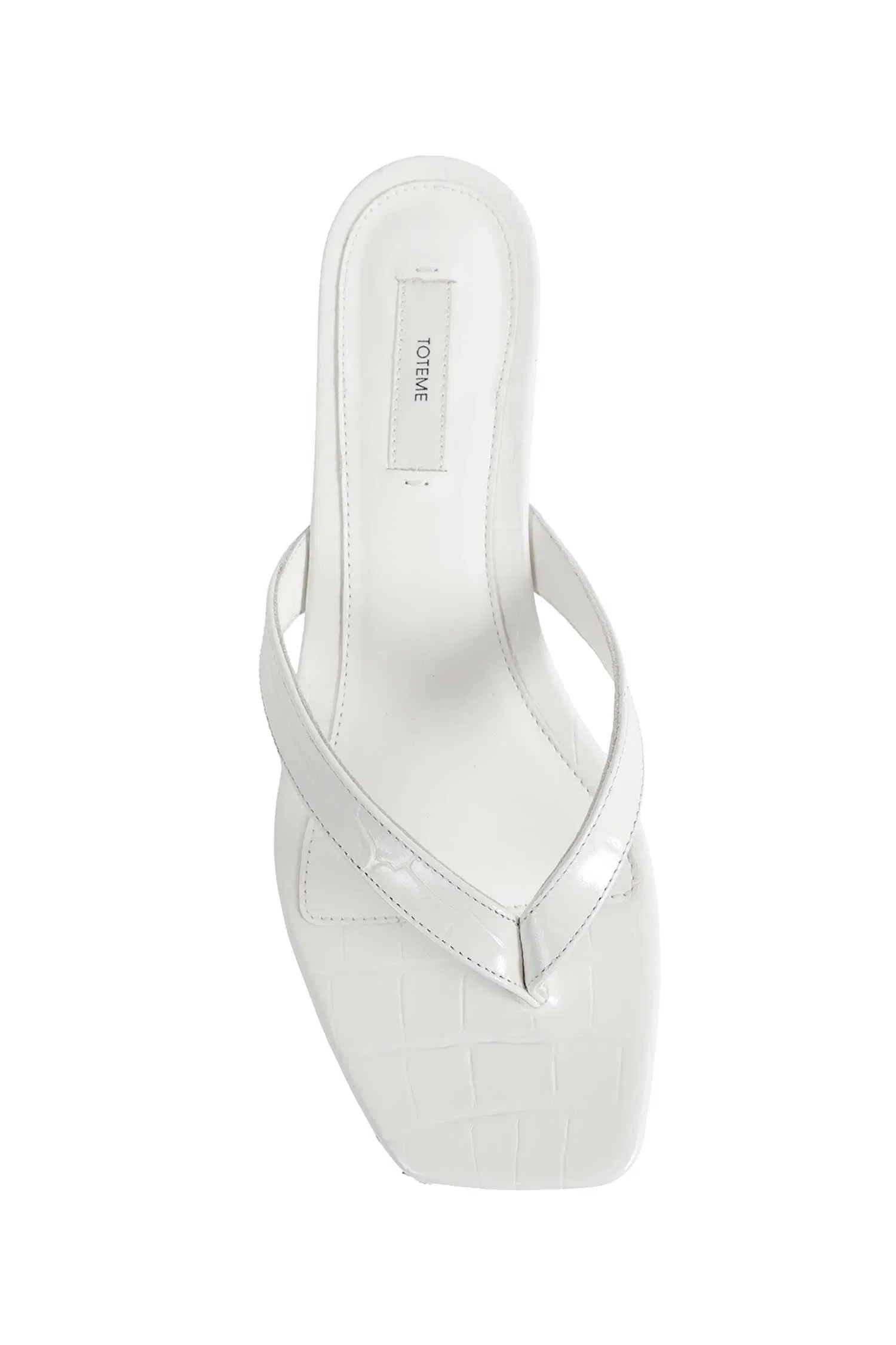 TOTEME Croco-embossed Heeled Flip Flops
