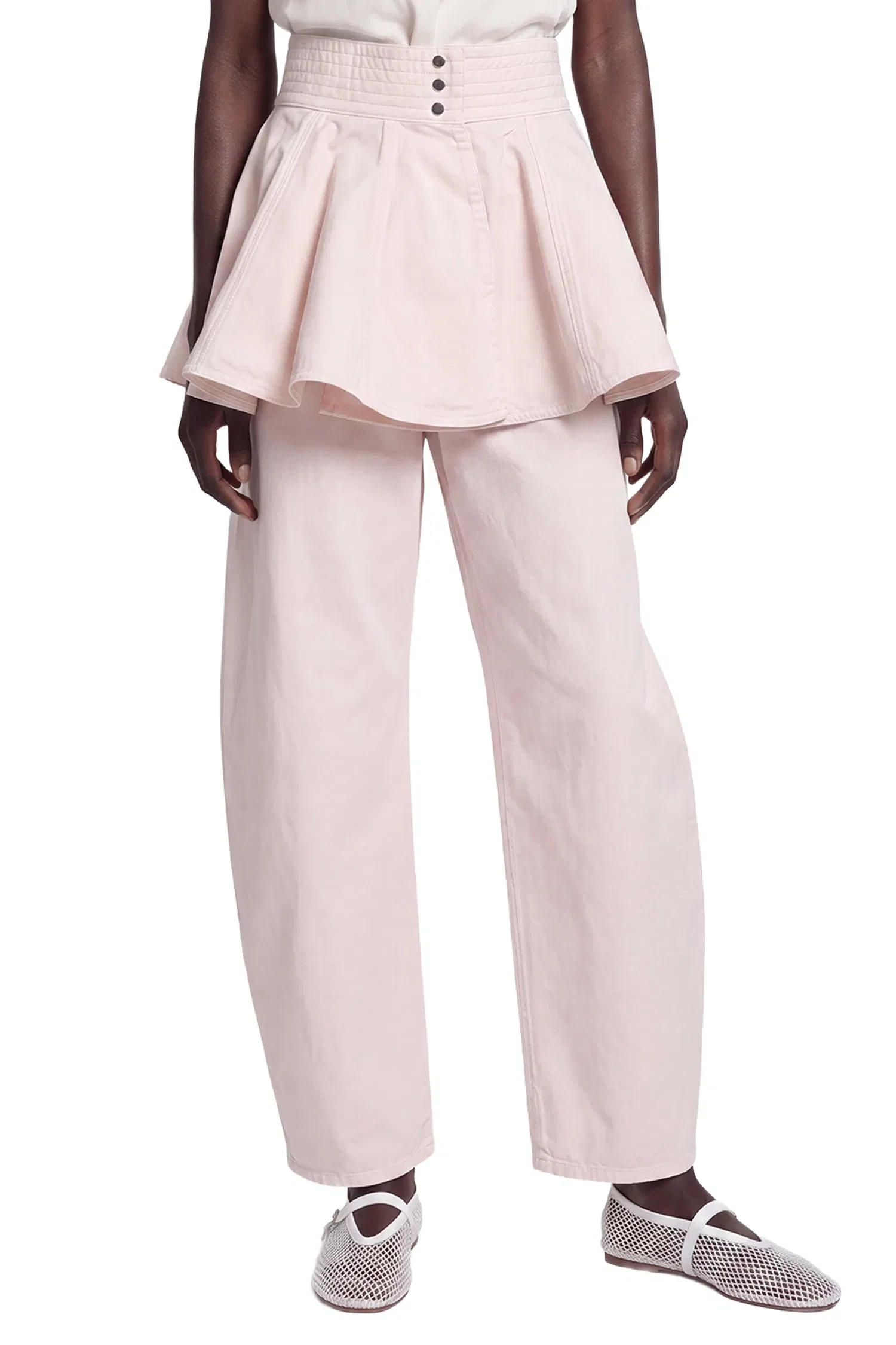 Alaia Denim Peplum Belt Skirt