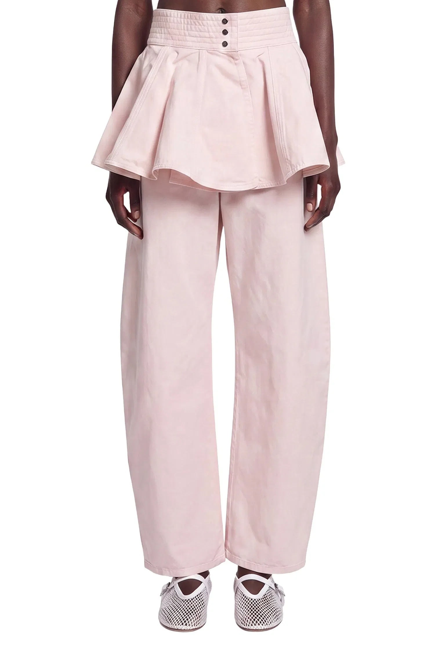 Alaia Denim Peplum Belt Skirt