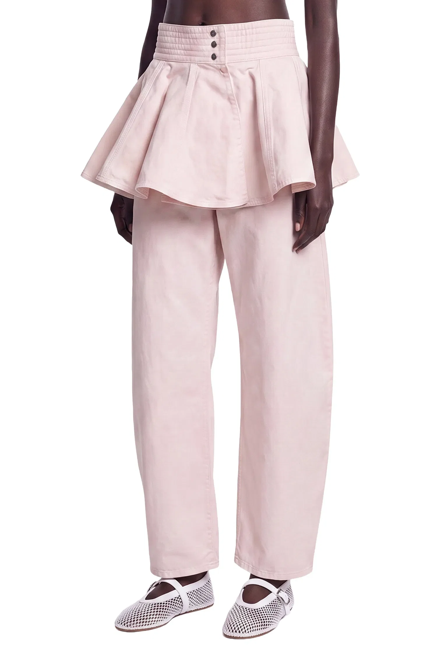 Alaia Denim Peplum Belt Skirt