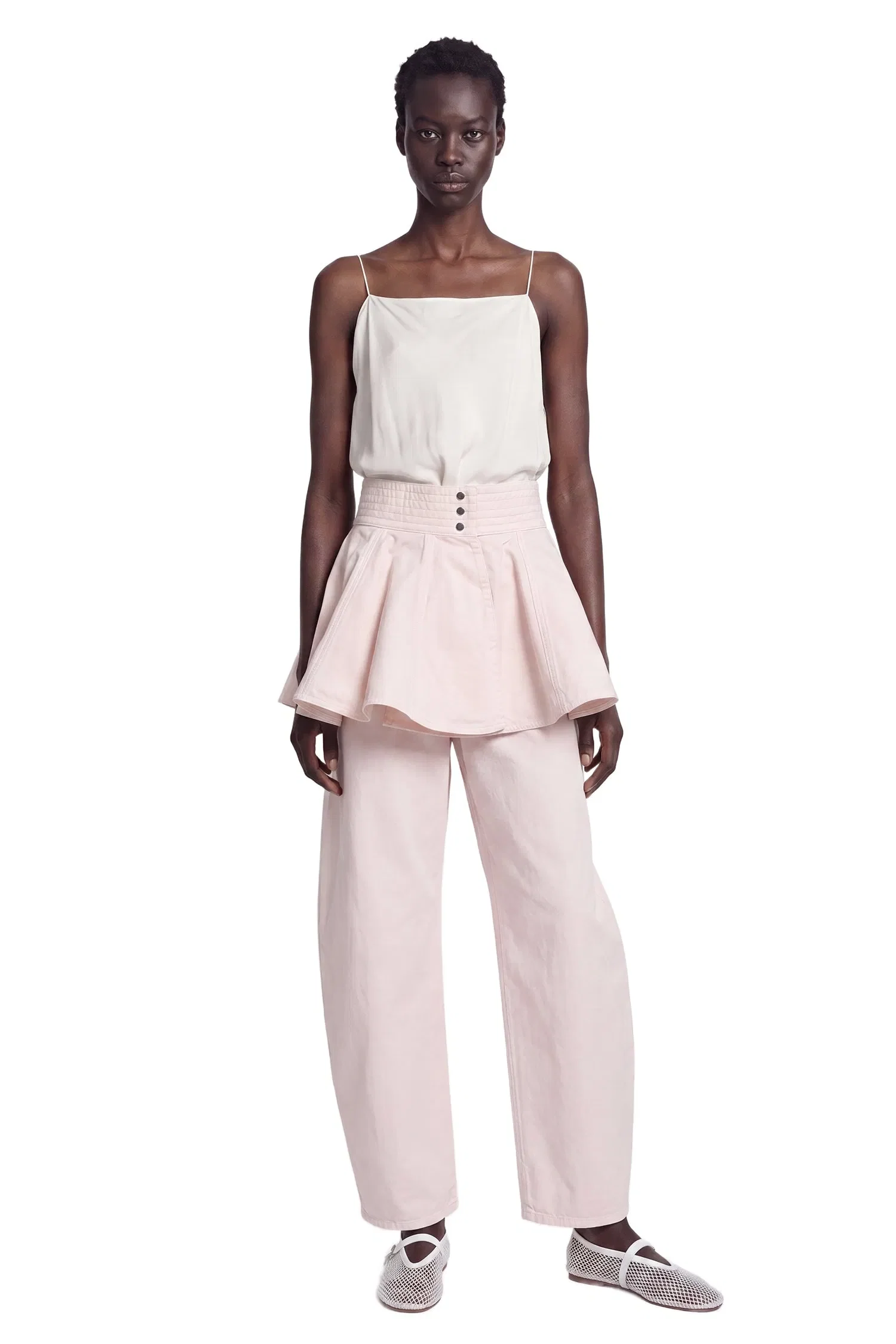 Alaia Denim Peplum Belt Skirt