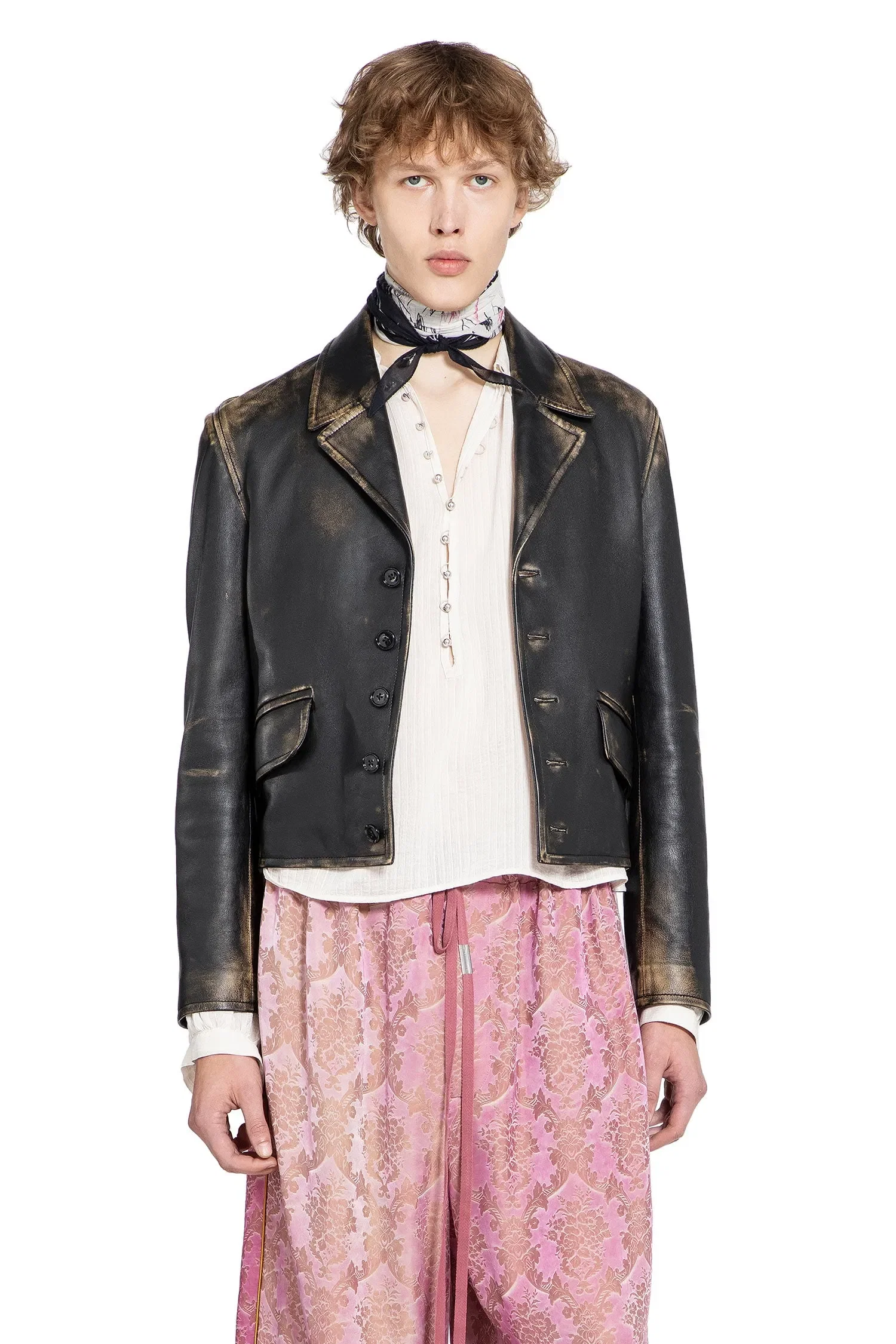 Ann Demeulemeester Malik Jacket in Brushed lambskin