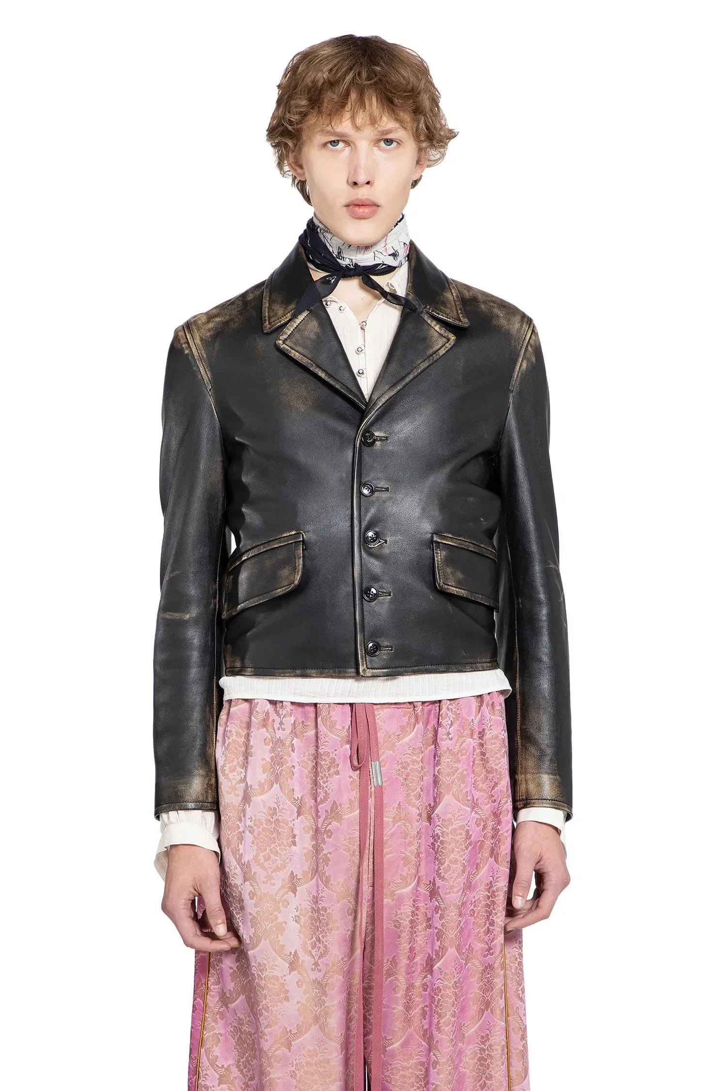 Ann Demeulemeester Malik Jacket in Brushed lambskin