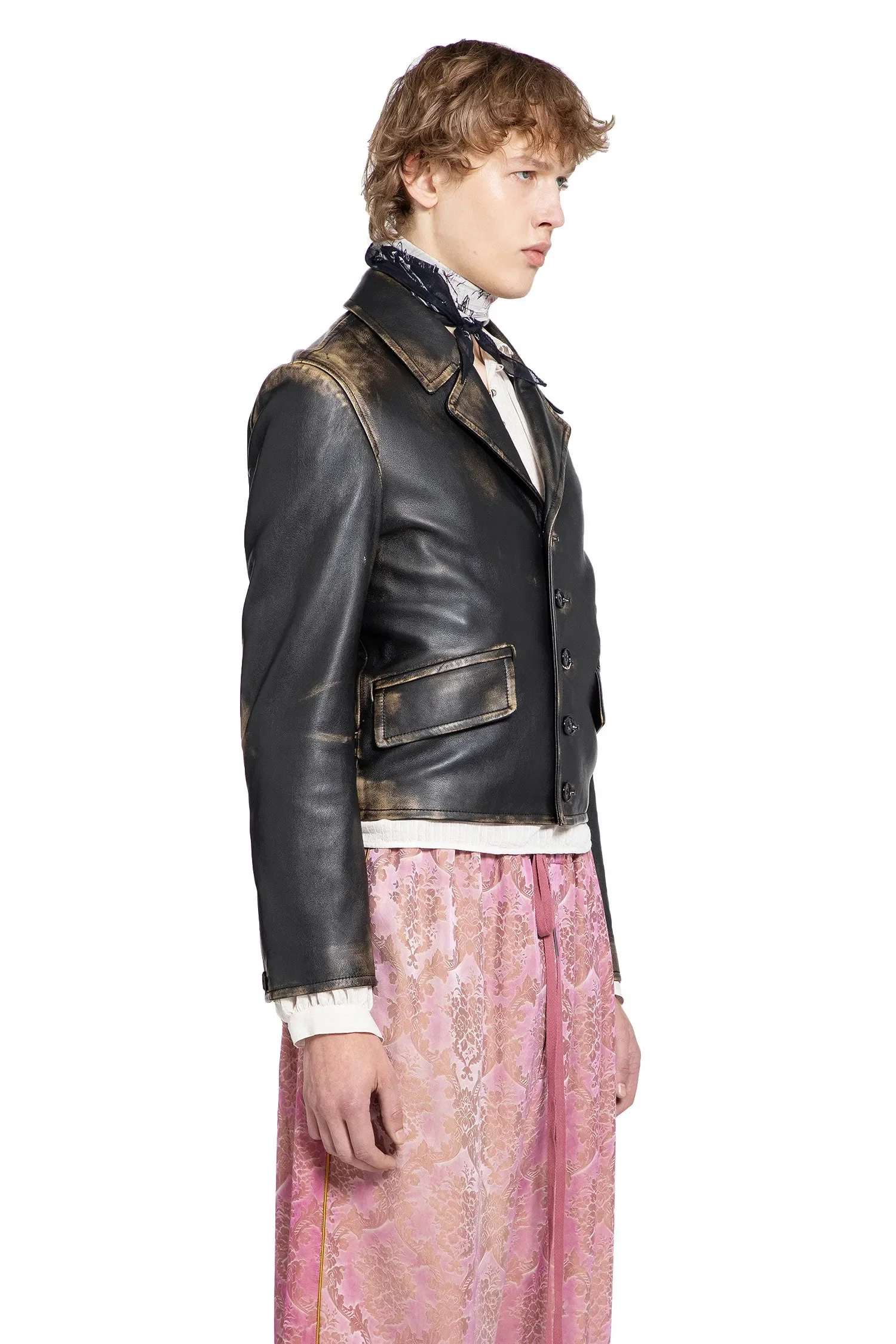 Ann Demeulemeester Malik Jacket in Brushed lambskin