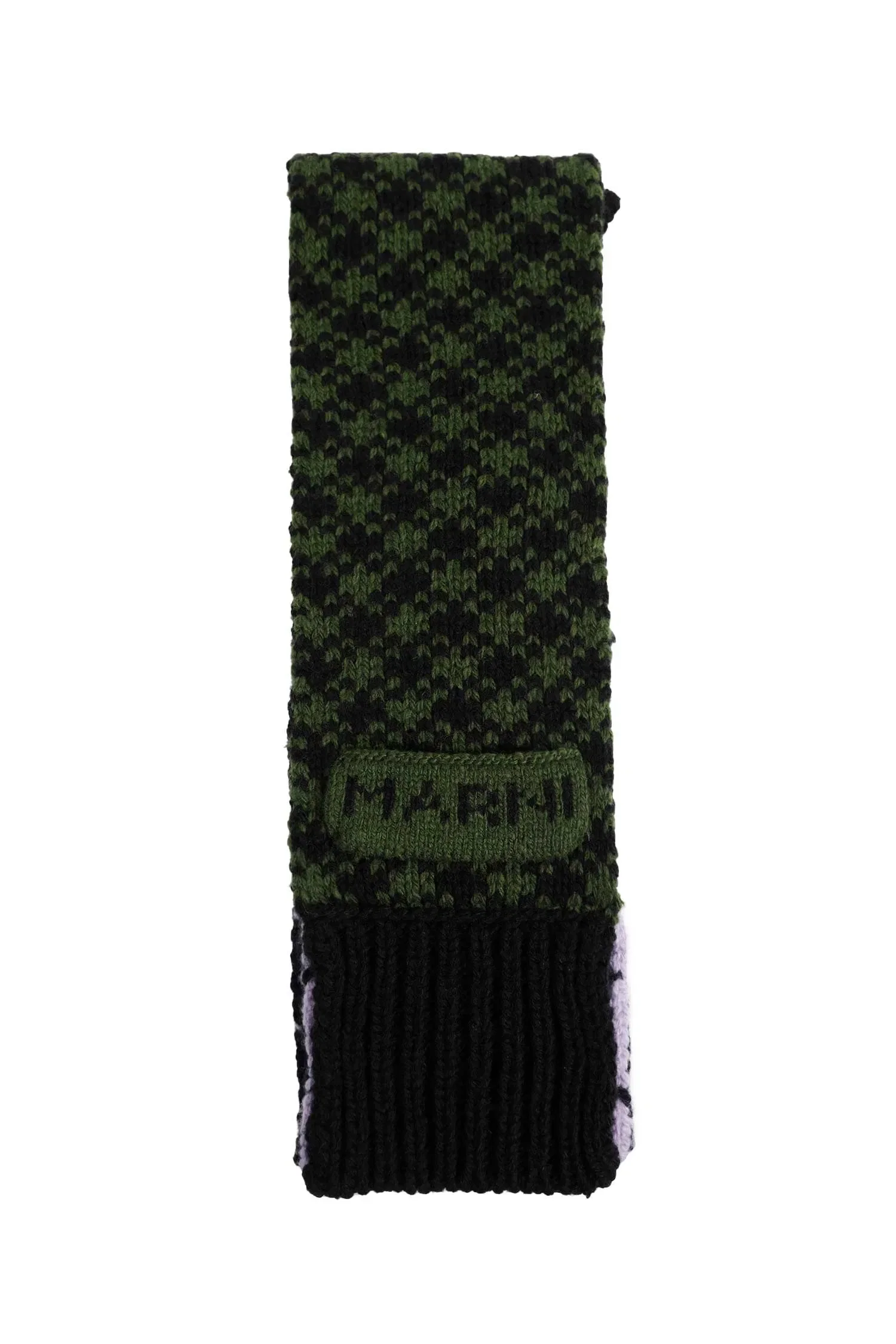 Marni Geometric Wool Knit Scarf