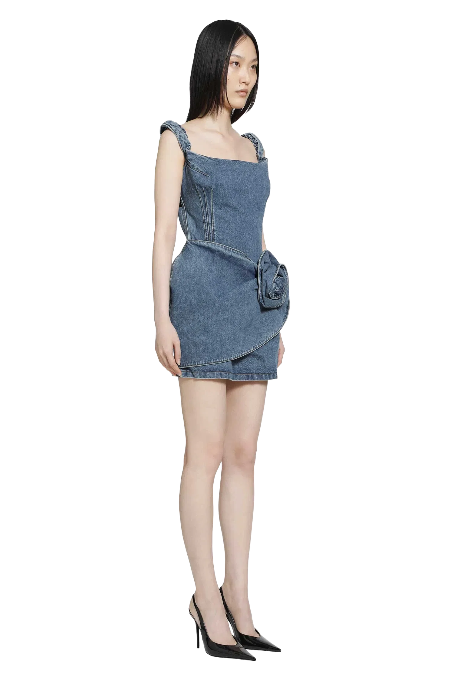 Magda Butrym Off-Shoulder Denim Mini Dress