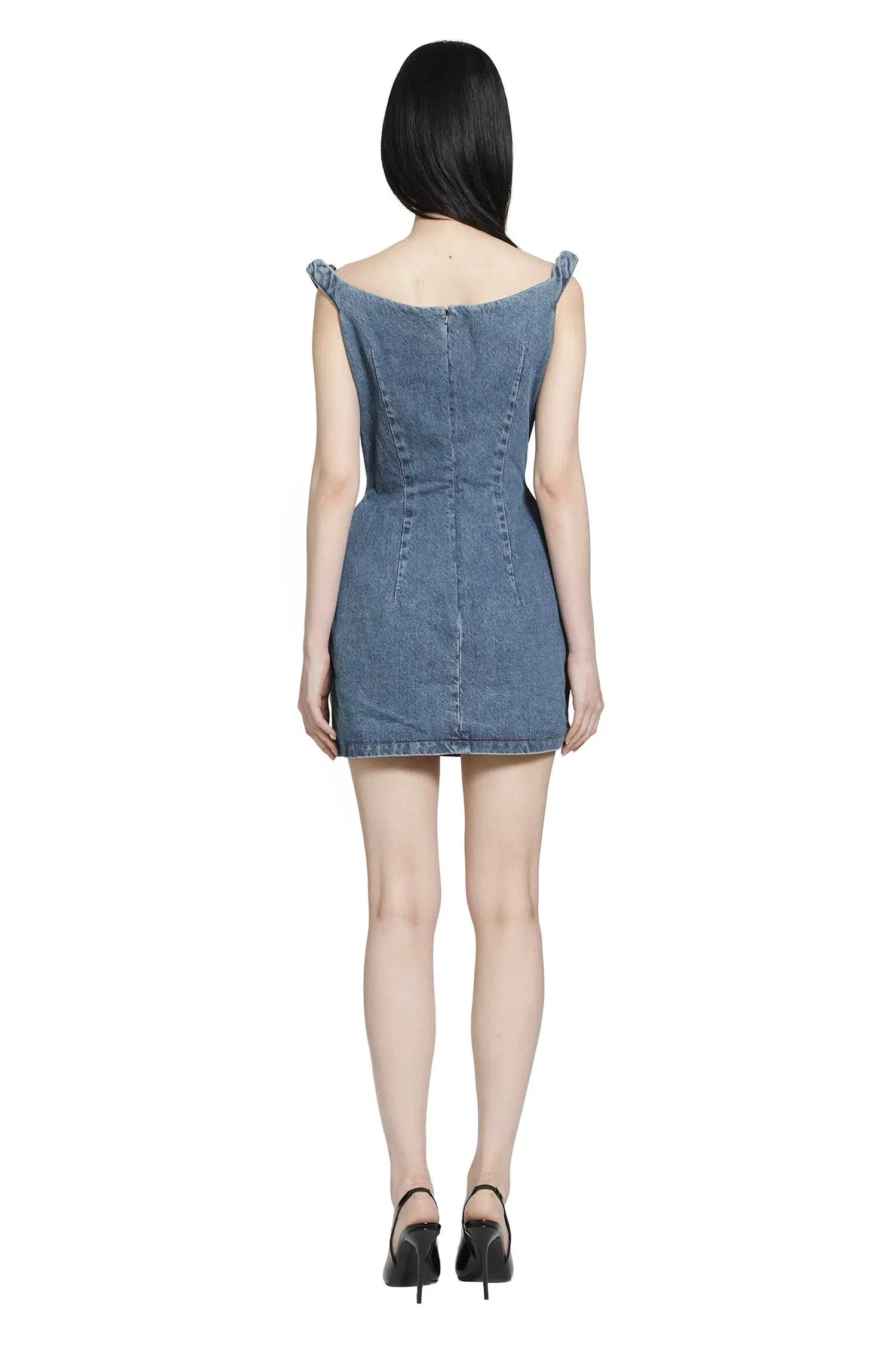 Magda Butrym Off-Shoulder Denim Mini Dress