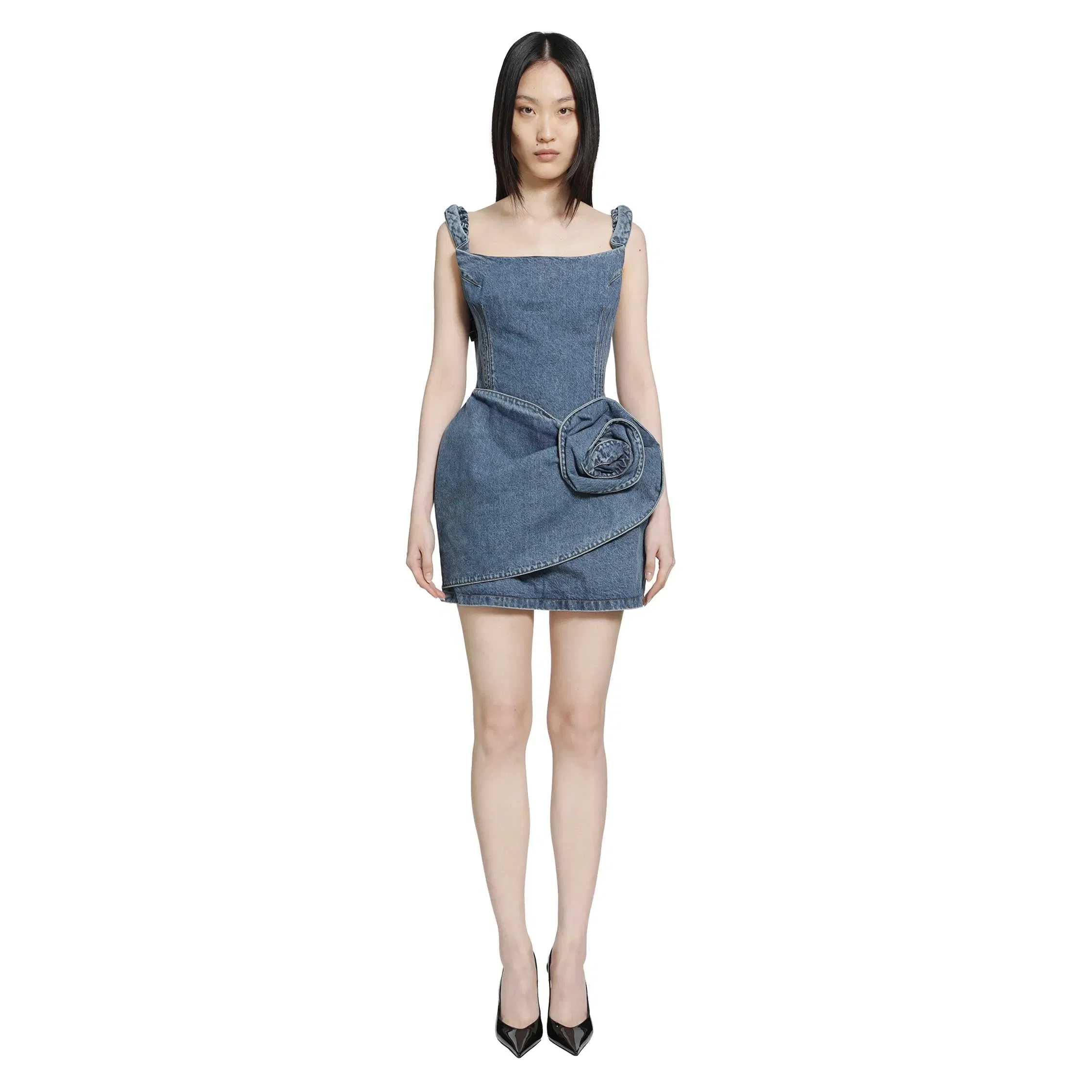 Magda Butrym Off-Shoulder Denim Mini Dress