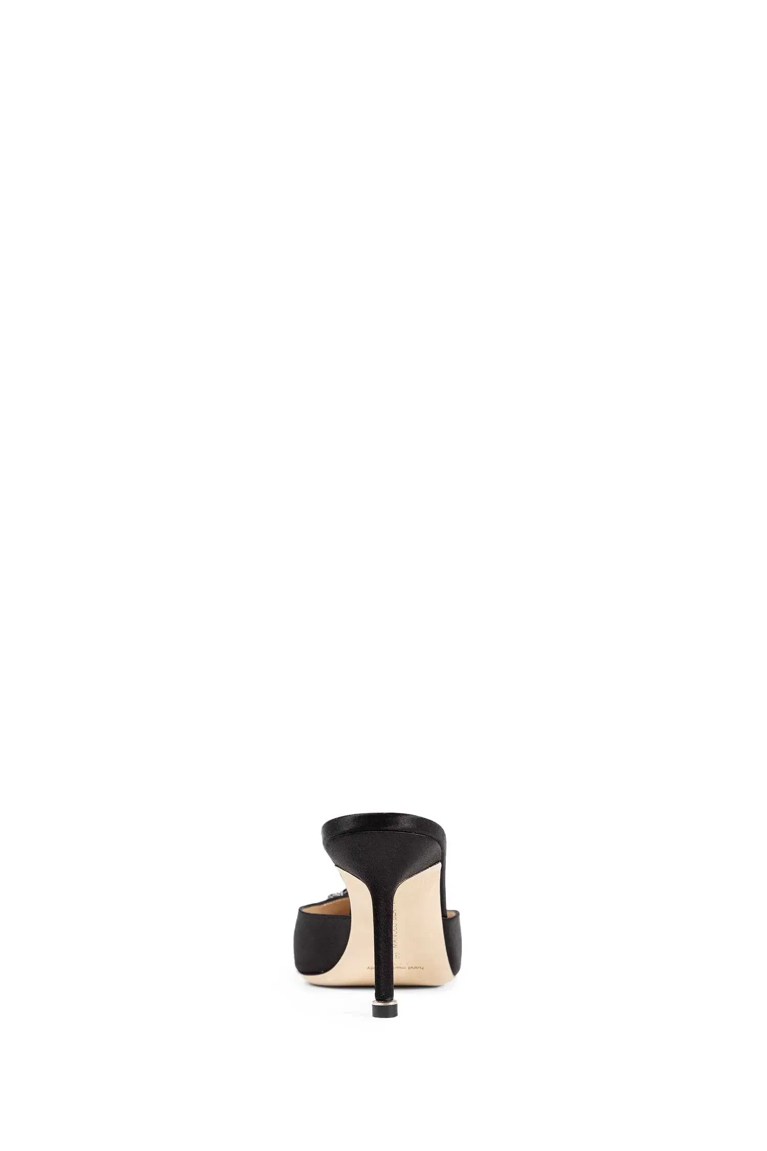 Manolo Blahnik Hangimisu Satin Buckle Mules