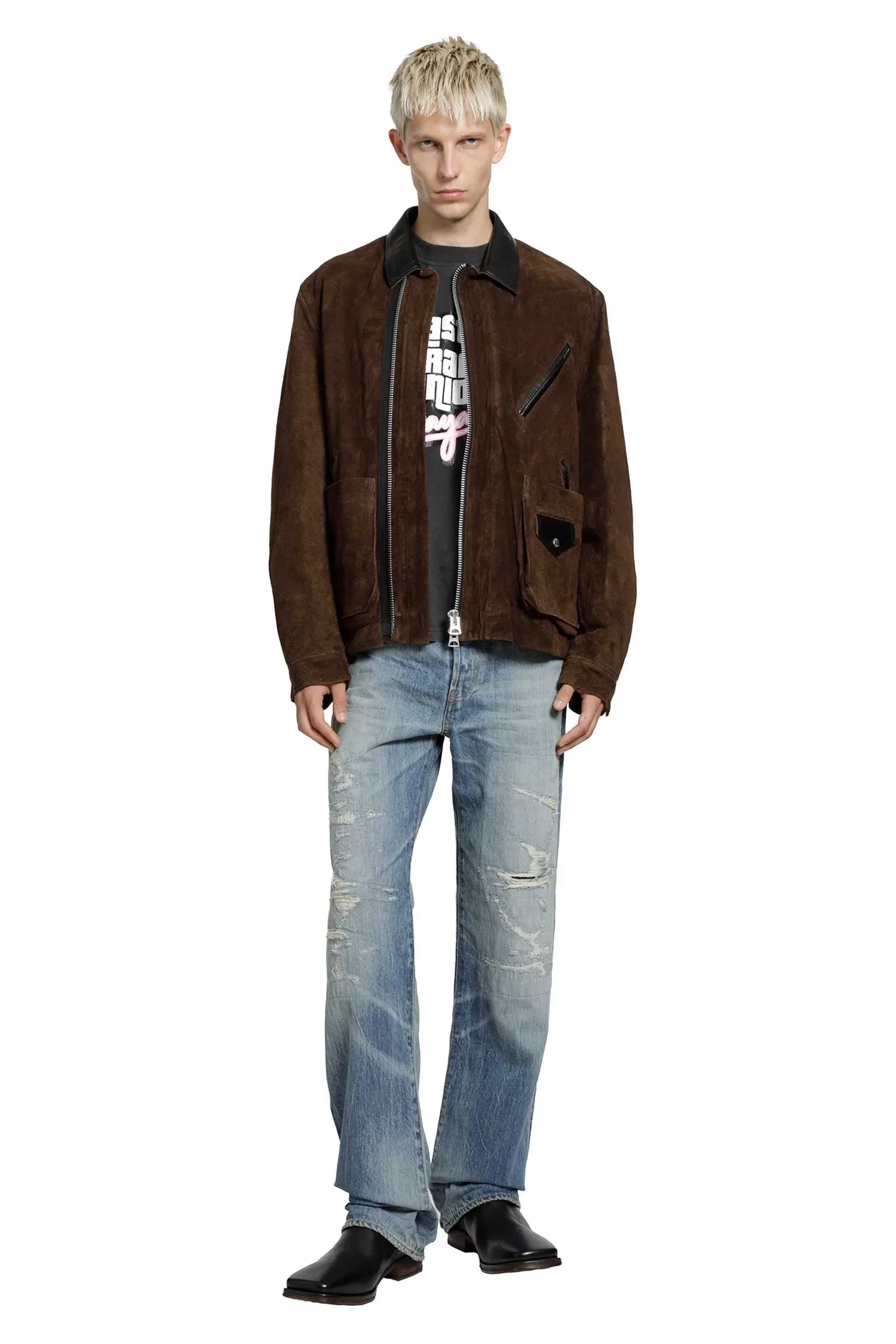 Mastercraft Union Showa Relaxed Natsu Ao Repaired Jeans