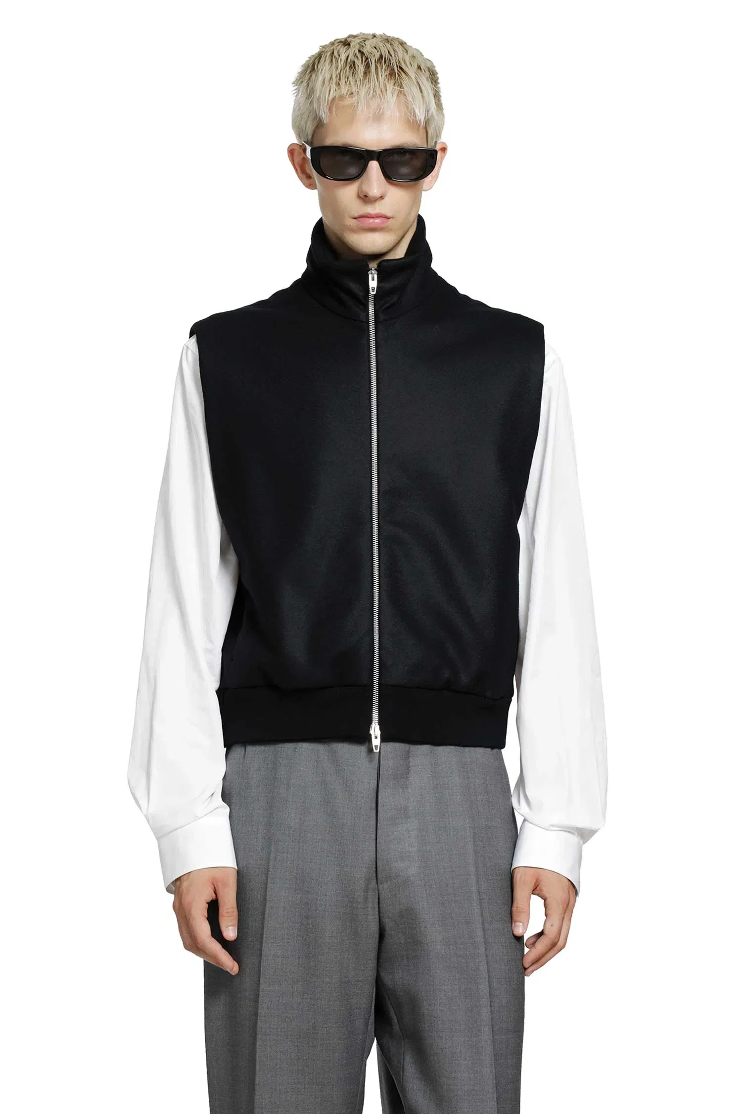 Jil Sander Wool Melton Padded Vest
