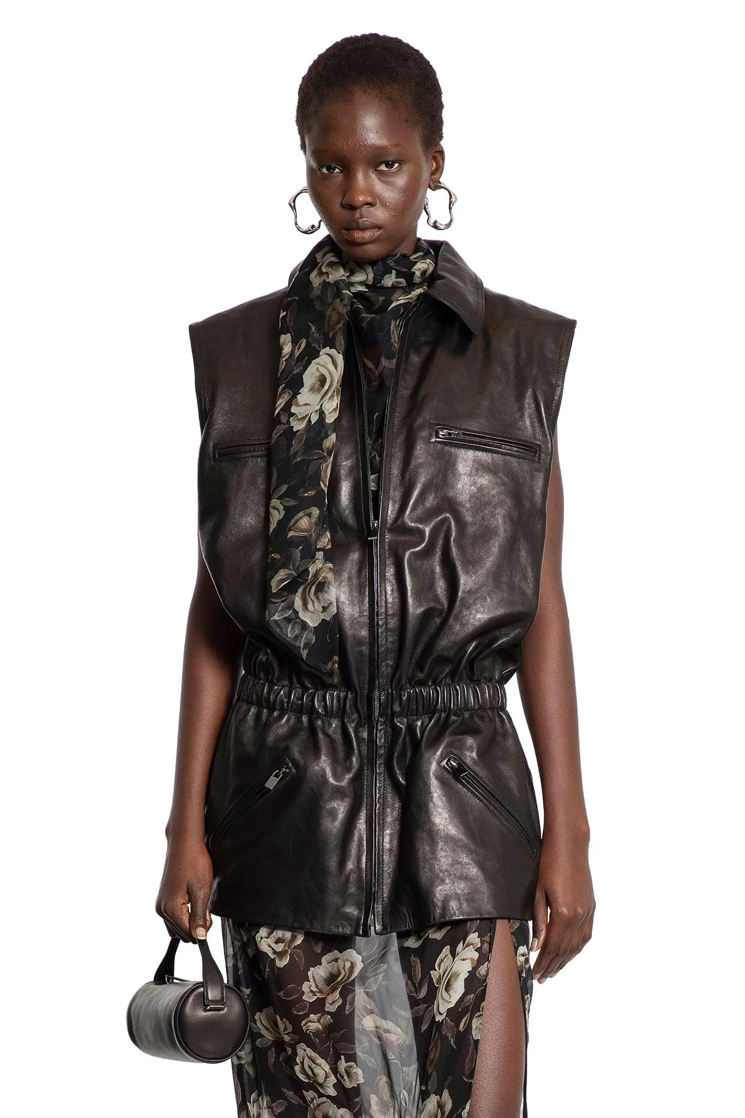 Magda Butrym Leather Peplum Vest