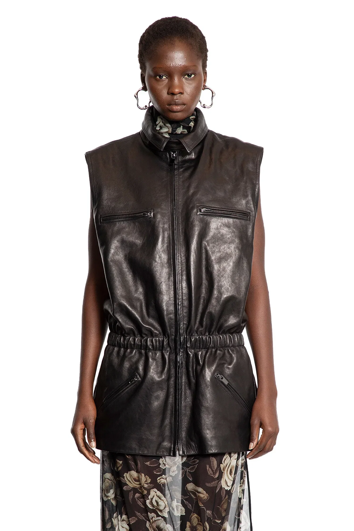 Magda Butrym Leather Peplum Vest