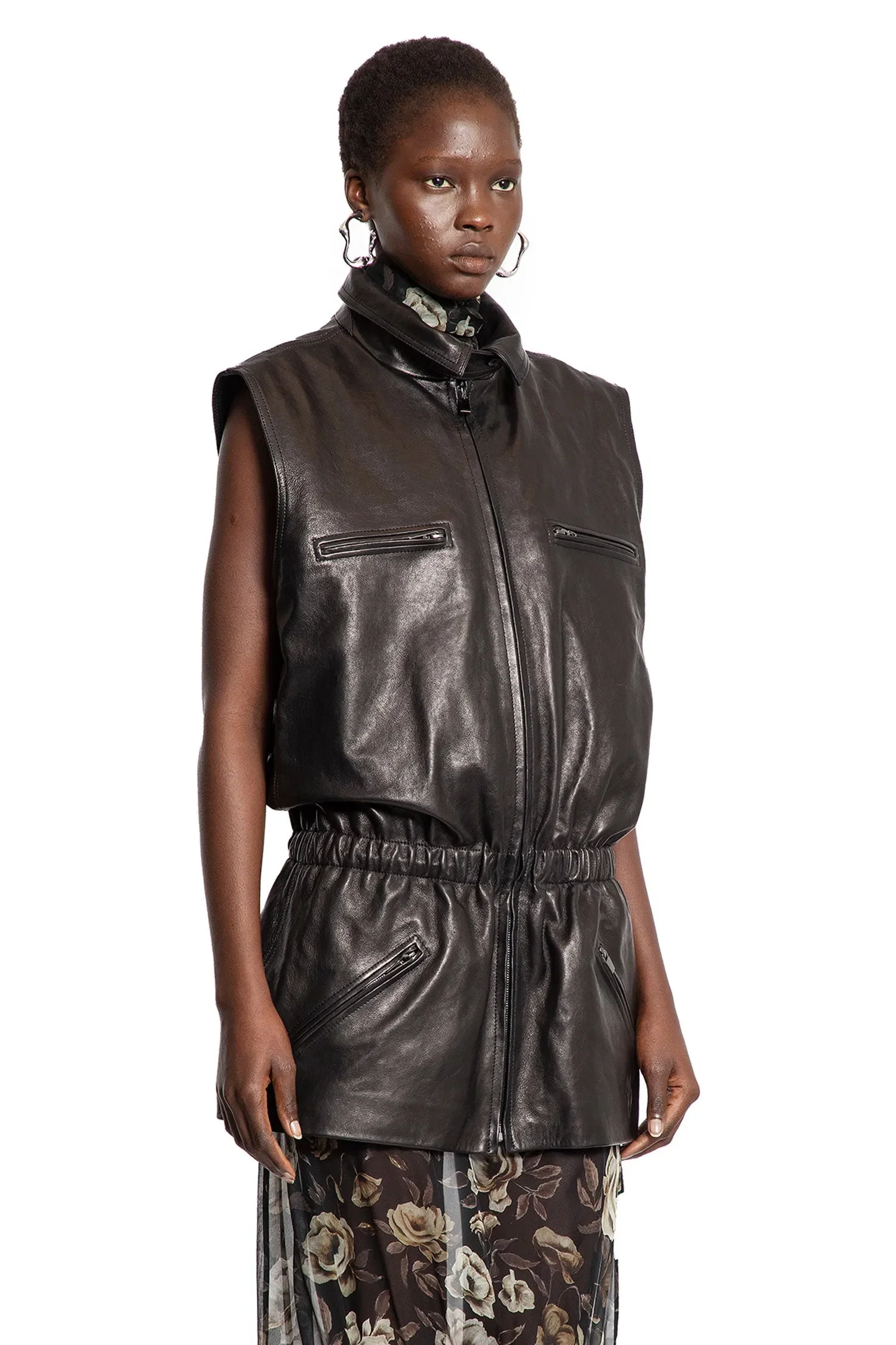 Magda Butrym Leather Peplum Vest