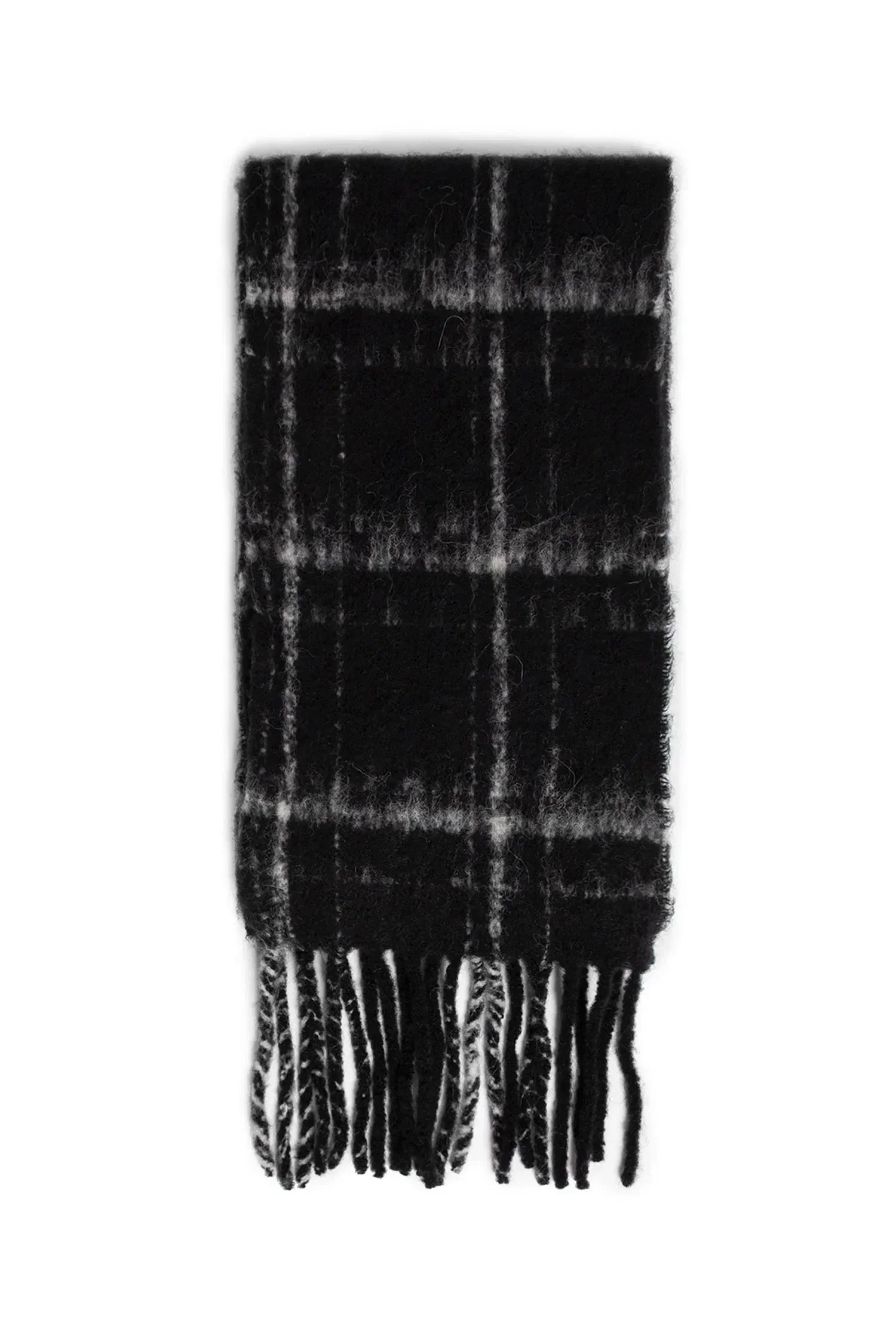 OUR LEGACY Fuzzy Alpaca Check Estate Scarf