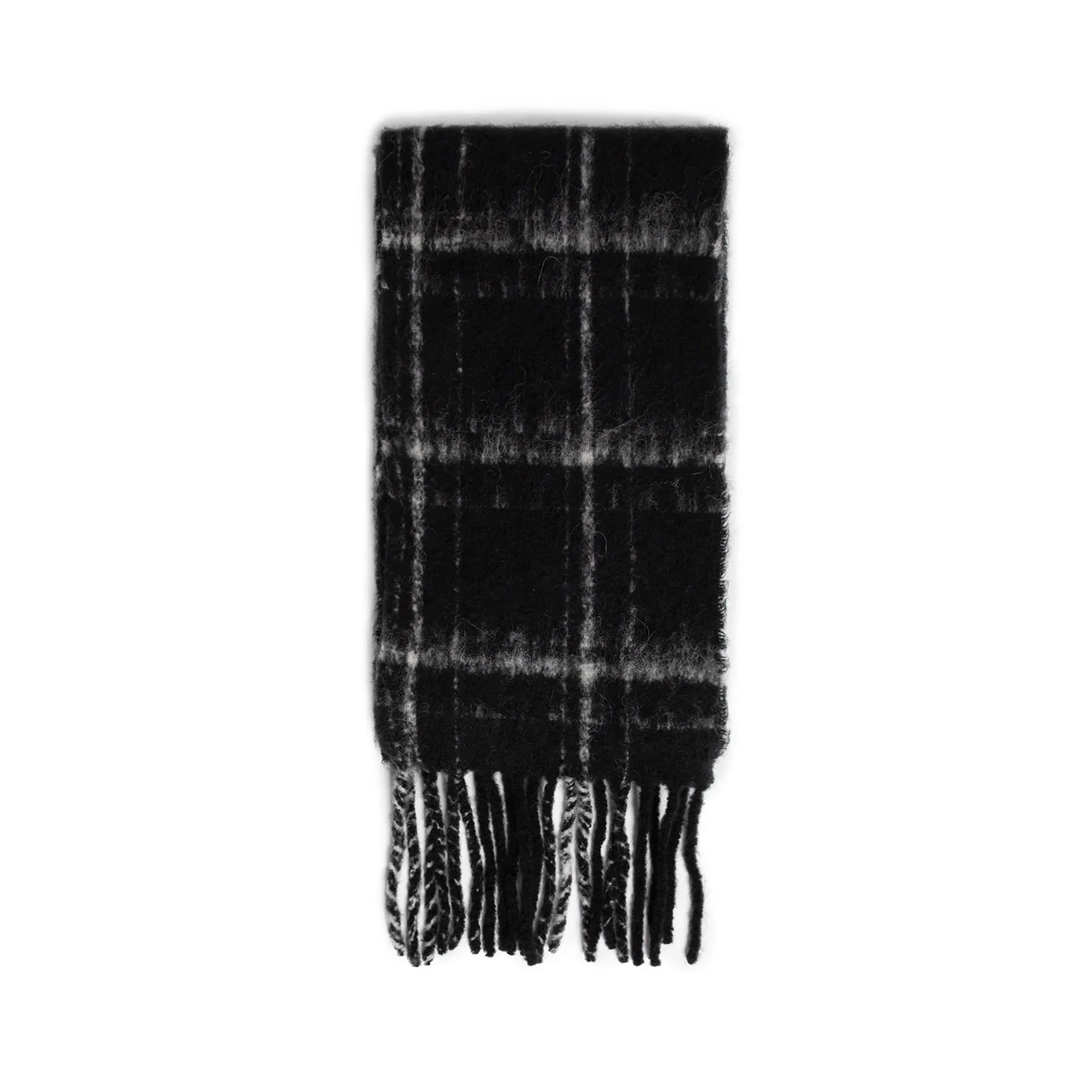 OUR LEGACY Fuzzy Alpaca Check Estate Scarf