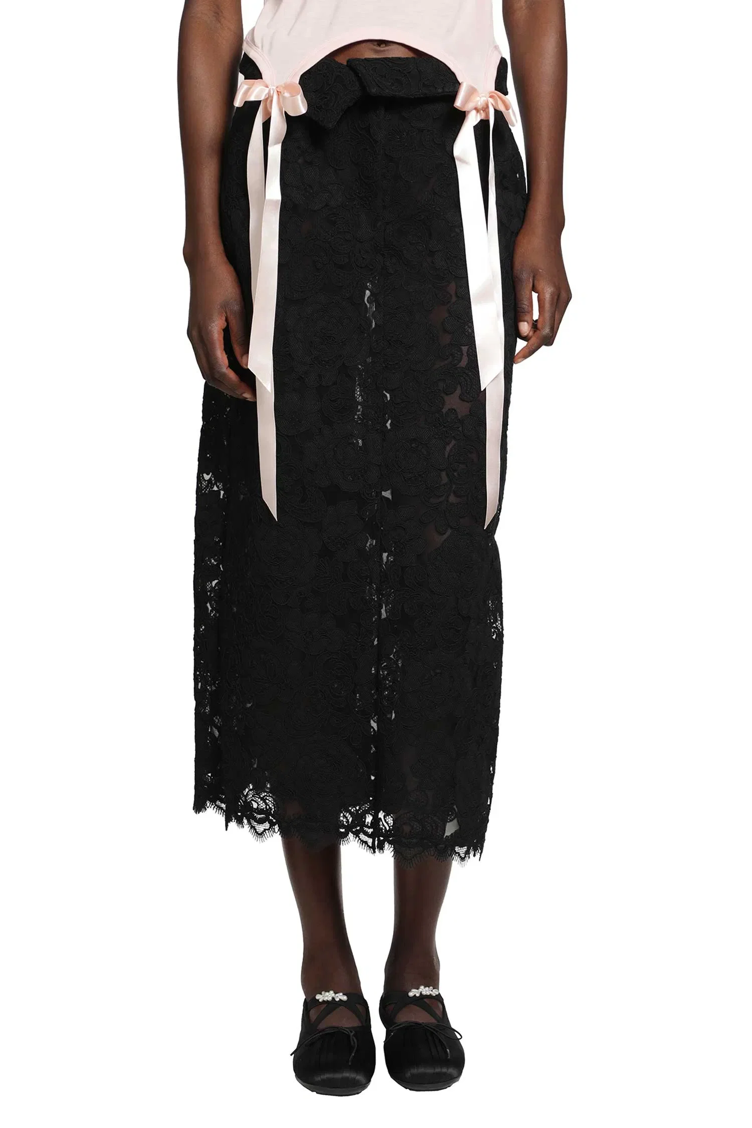 Simone Rocha Peeling Waist Column Skirt