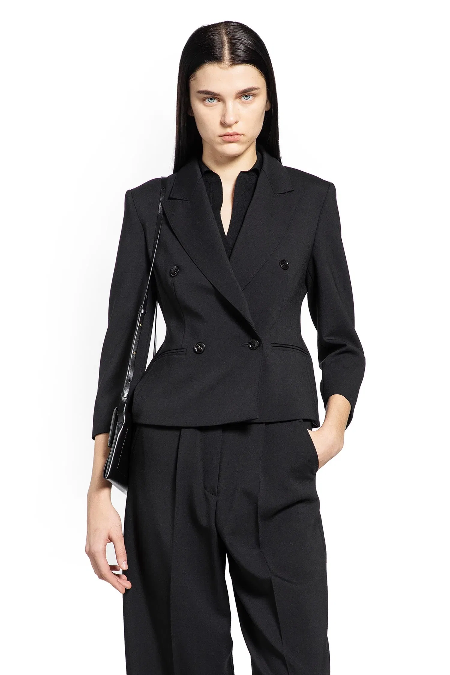 Max Mara Wollen Cloth Cropped Blazer