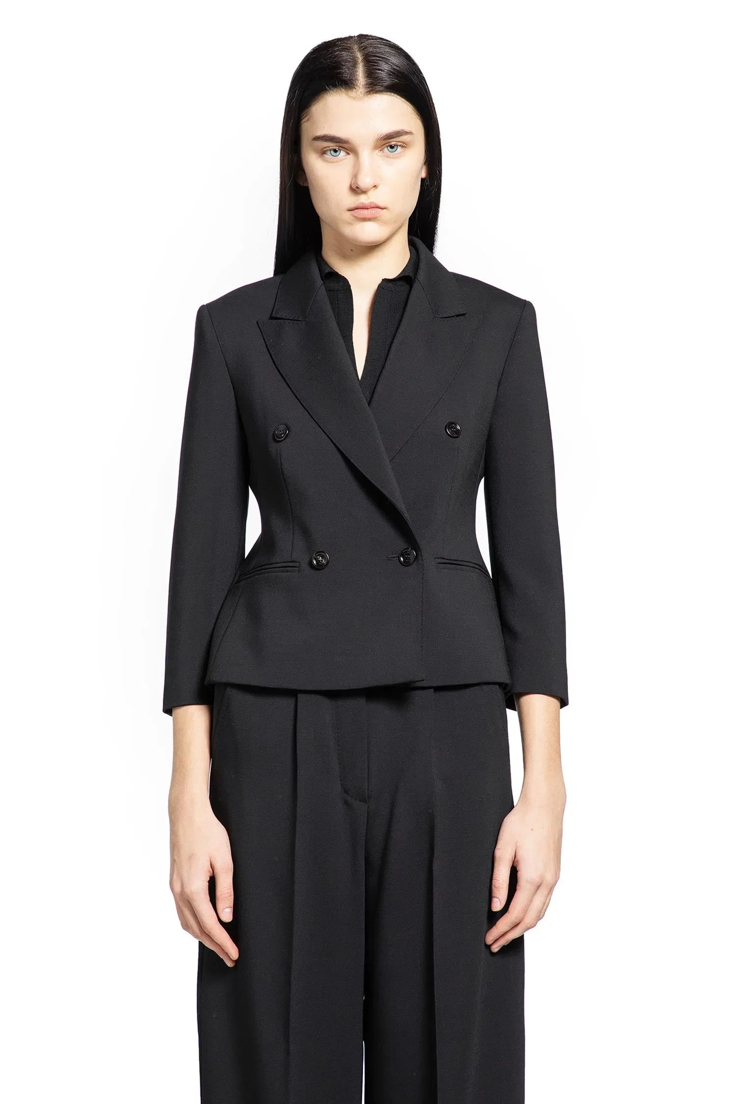 Max Mara Wollen Cloth Cropped Blazer