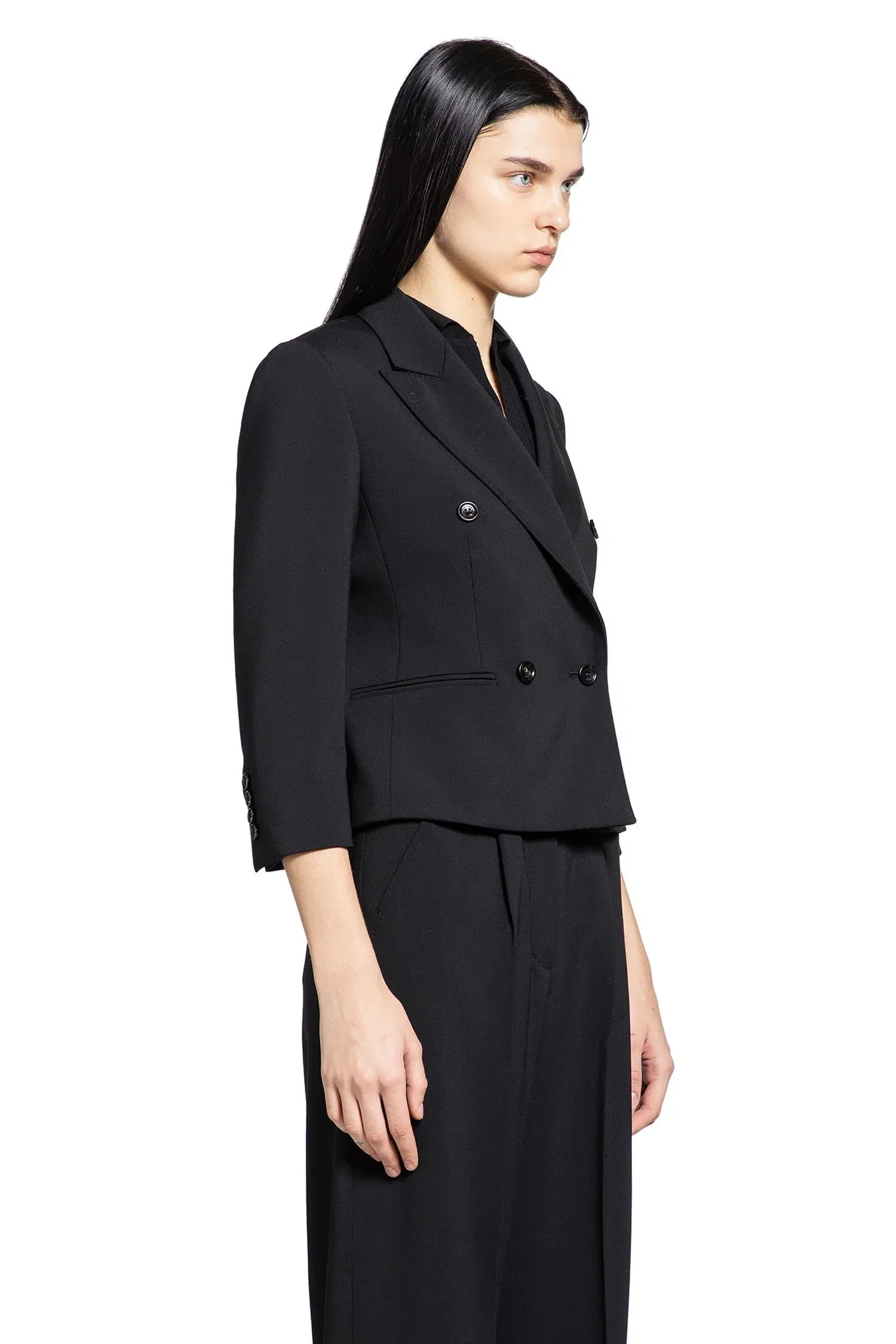 Max Mara Wollen Cloth Cropped Blazer