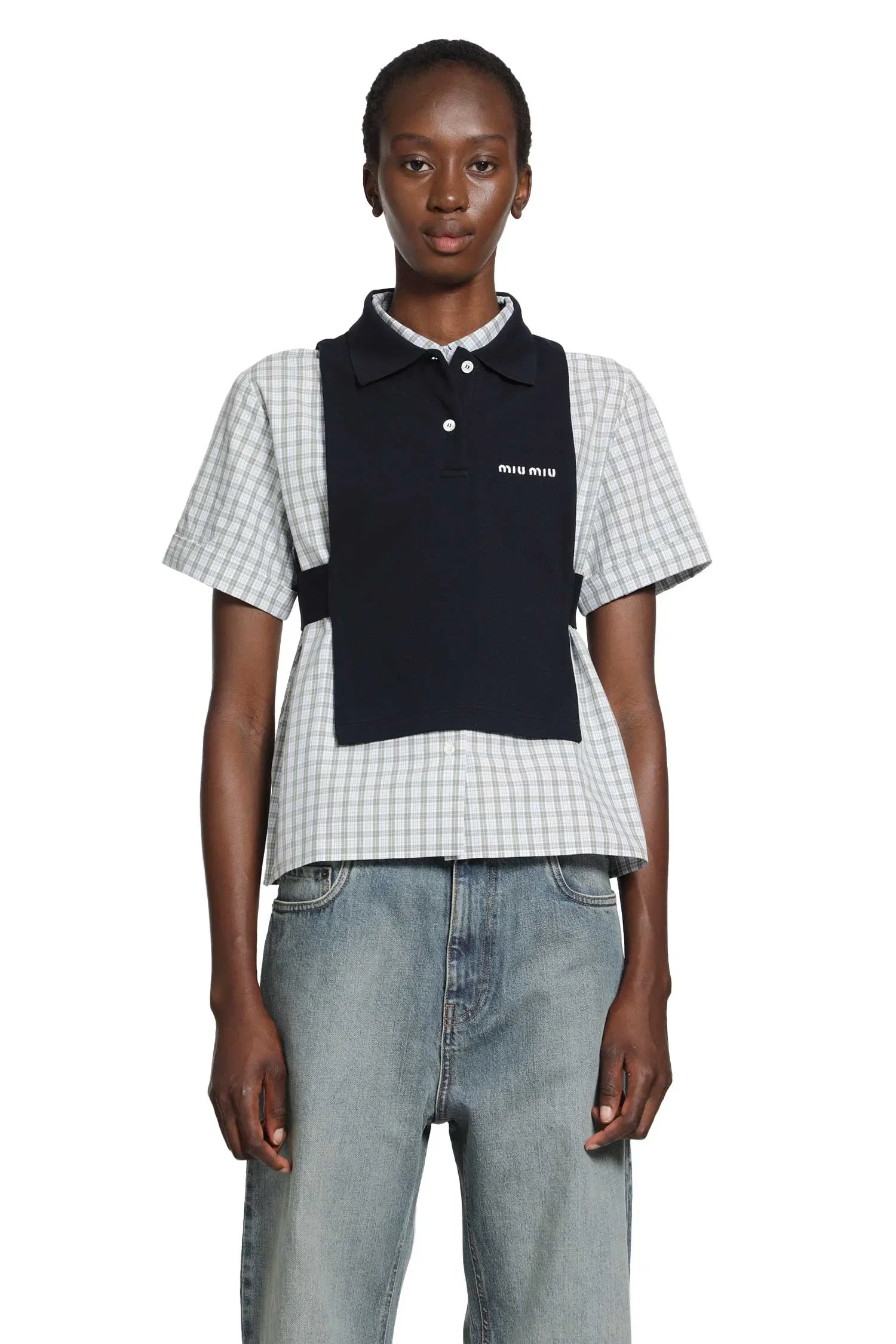 Miu Miu Piqué Polo Vest