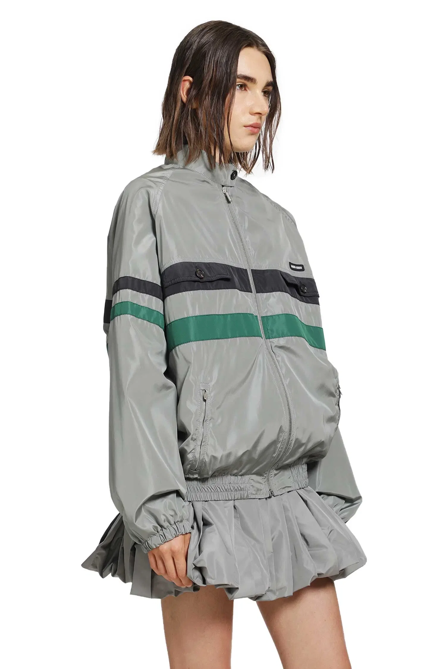 Miu Miu Technical Silk Jacket Track Jacket