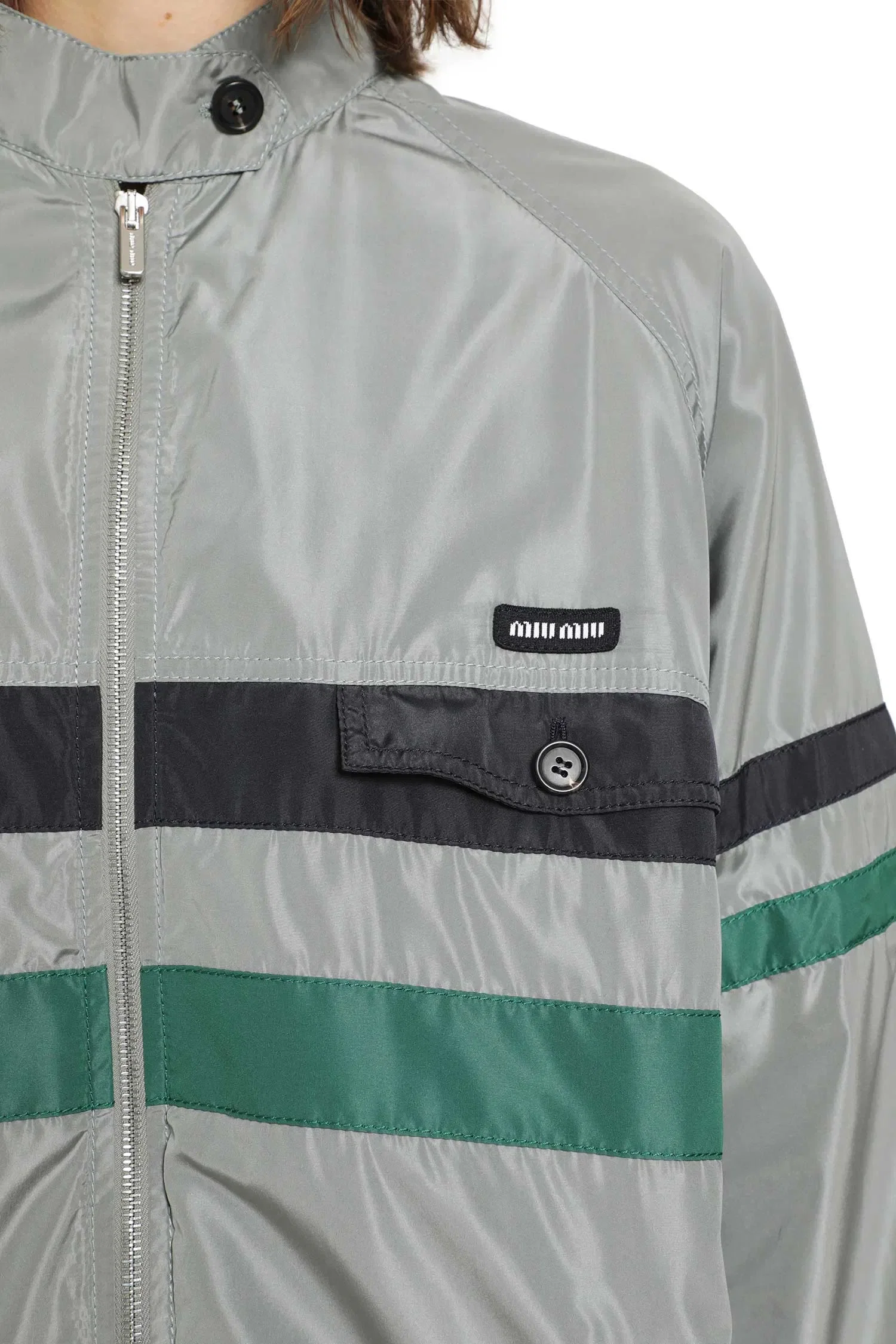 Miu Miu Technical Silk Jacket Track Jacket