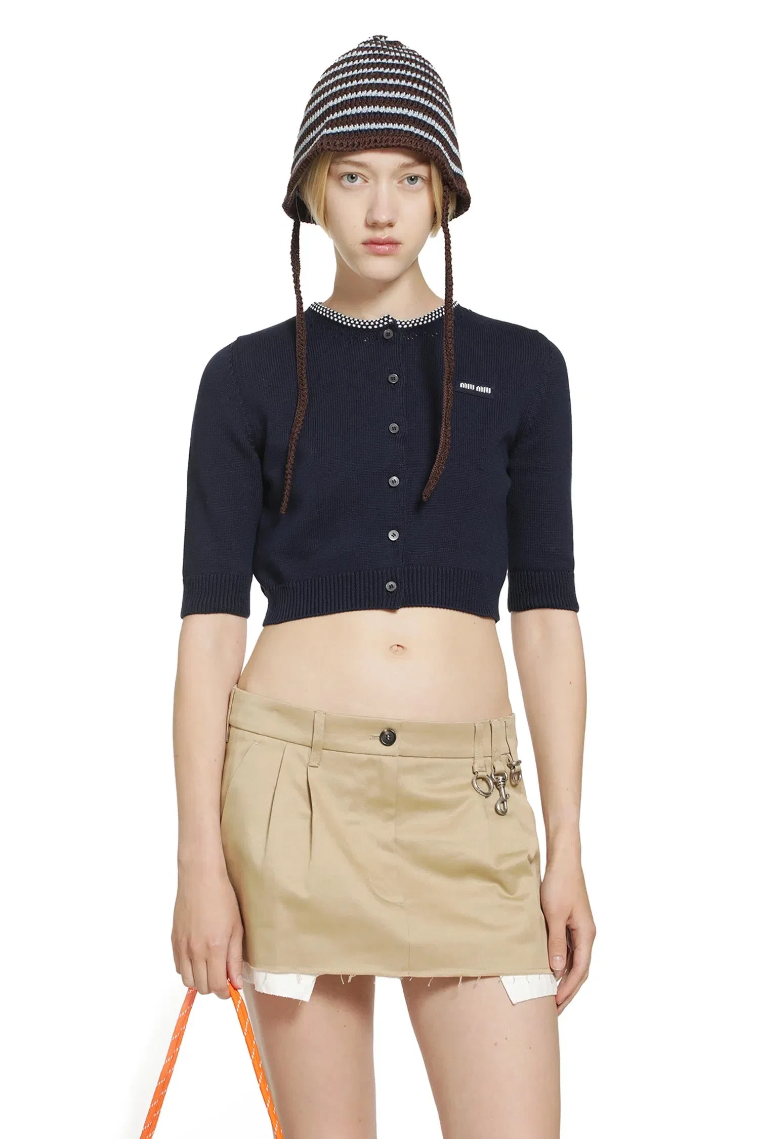 Miu Miu Cotton Cropped Cardigan