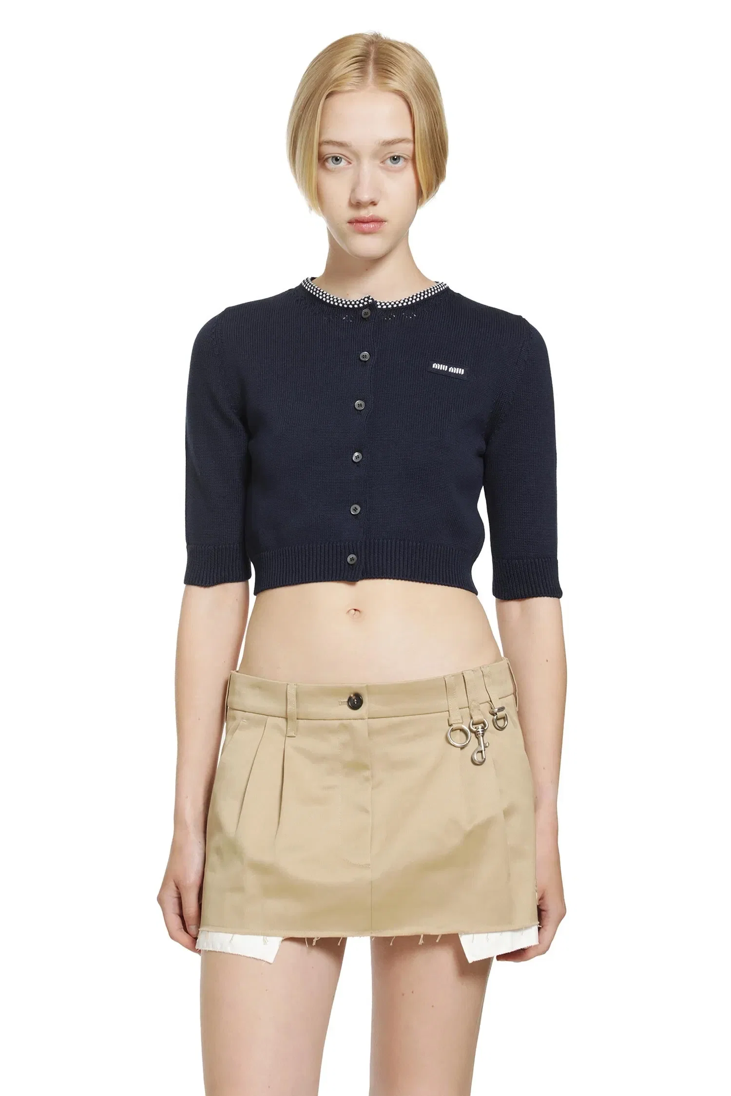 Miu Miu Cotton Cropped Cardigan
