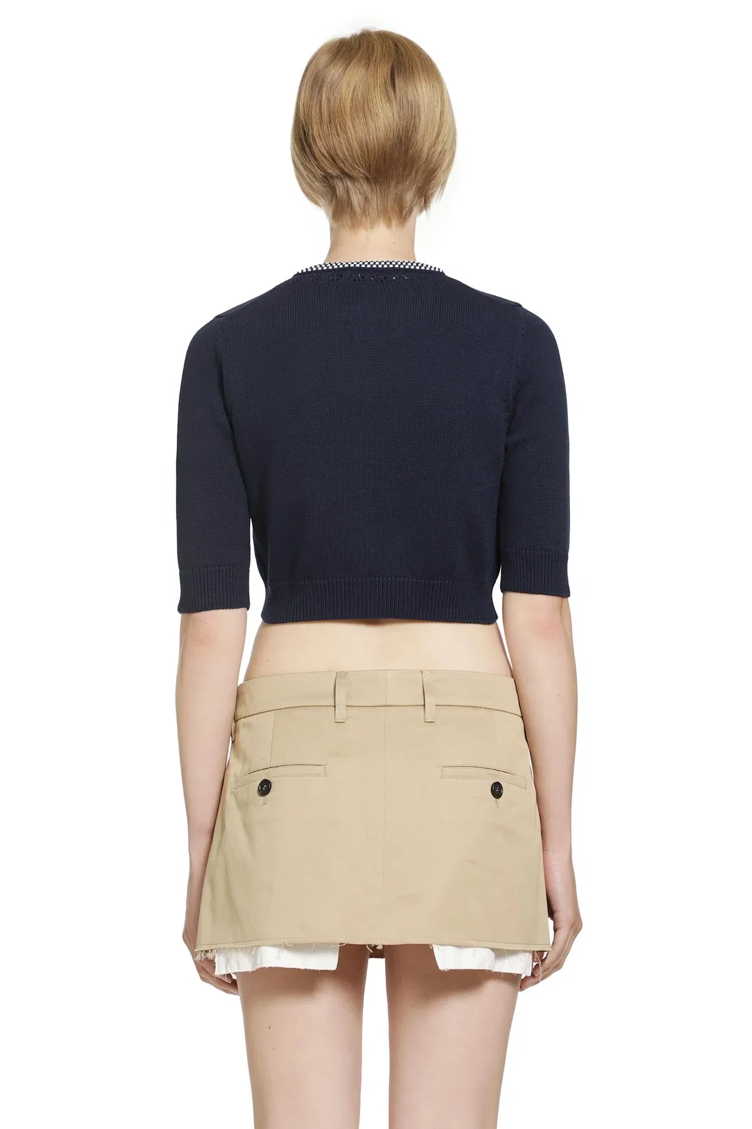 Miu Miu Cotton Cropped Cardigan