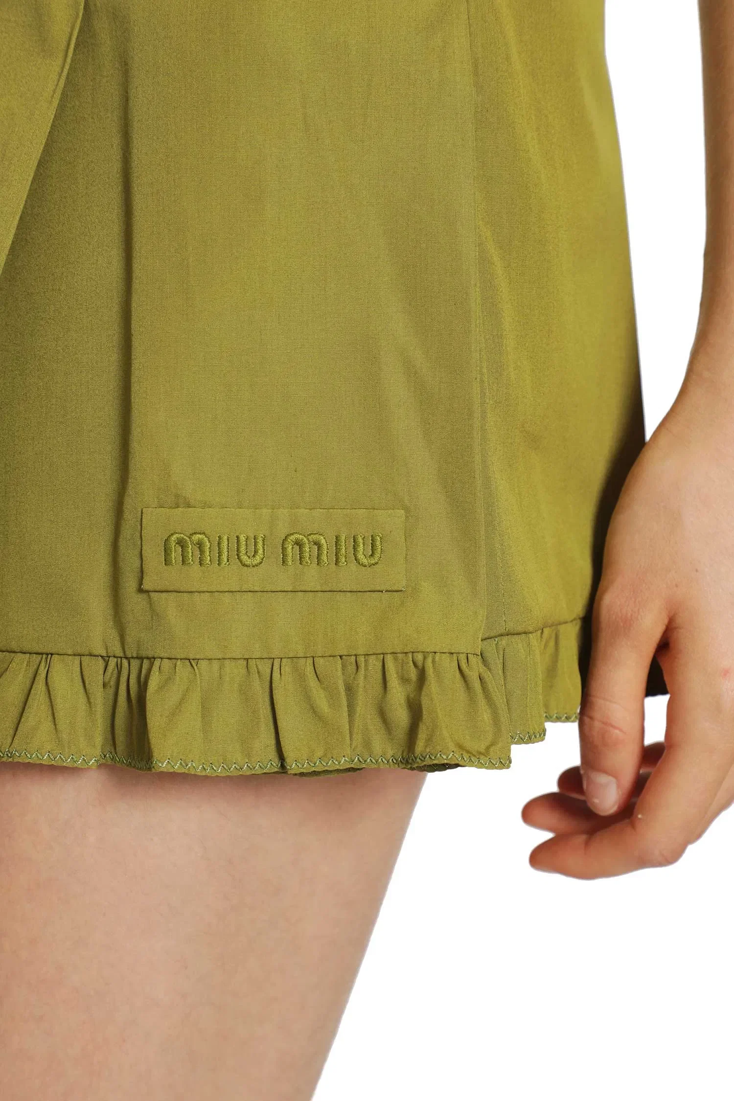 Miu Miu Pleated Poplin Mini Skirt